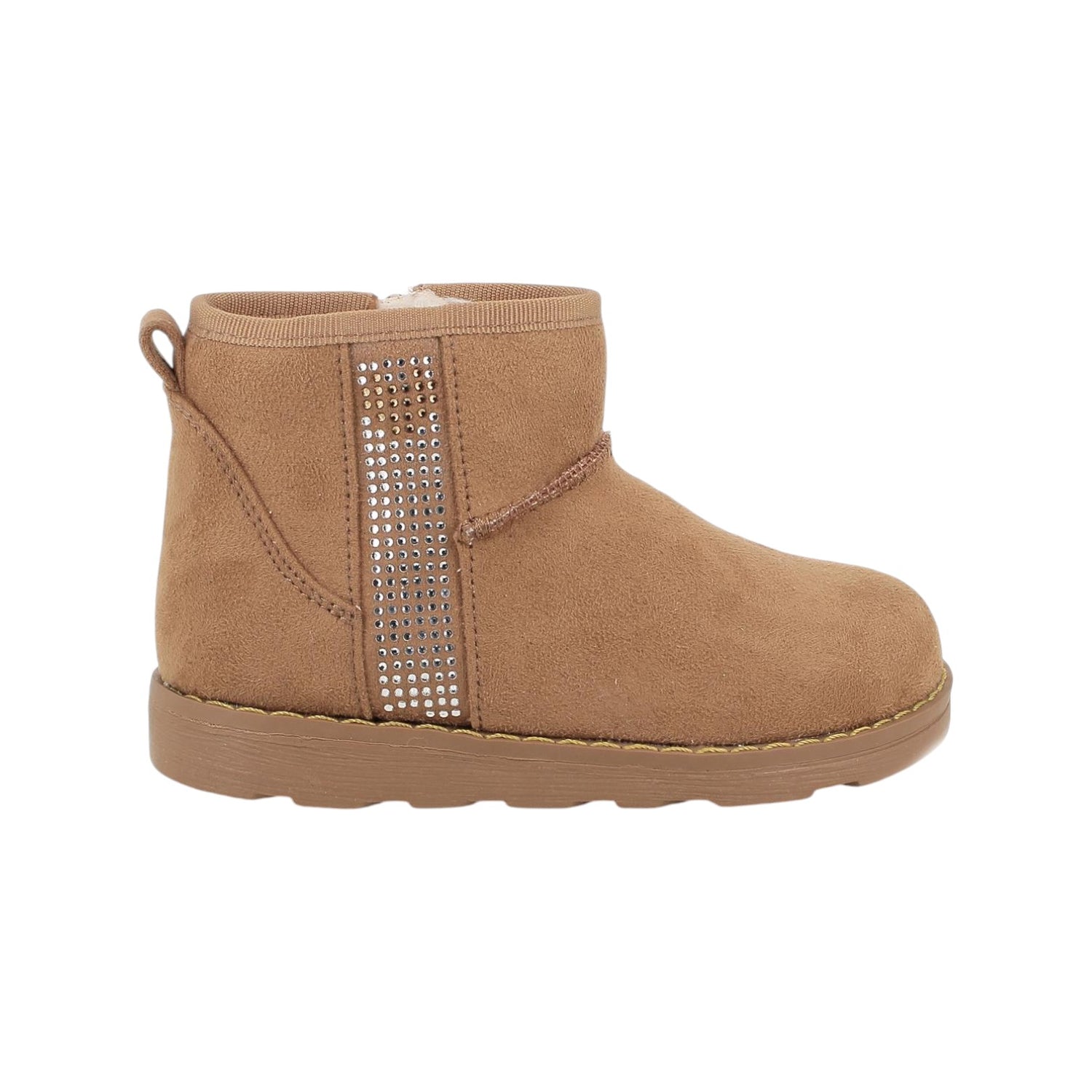 Primigi Stivaletto Bambina in Camoscio Cuoio con Strass e Pelliccia