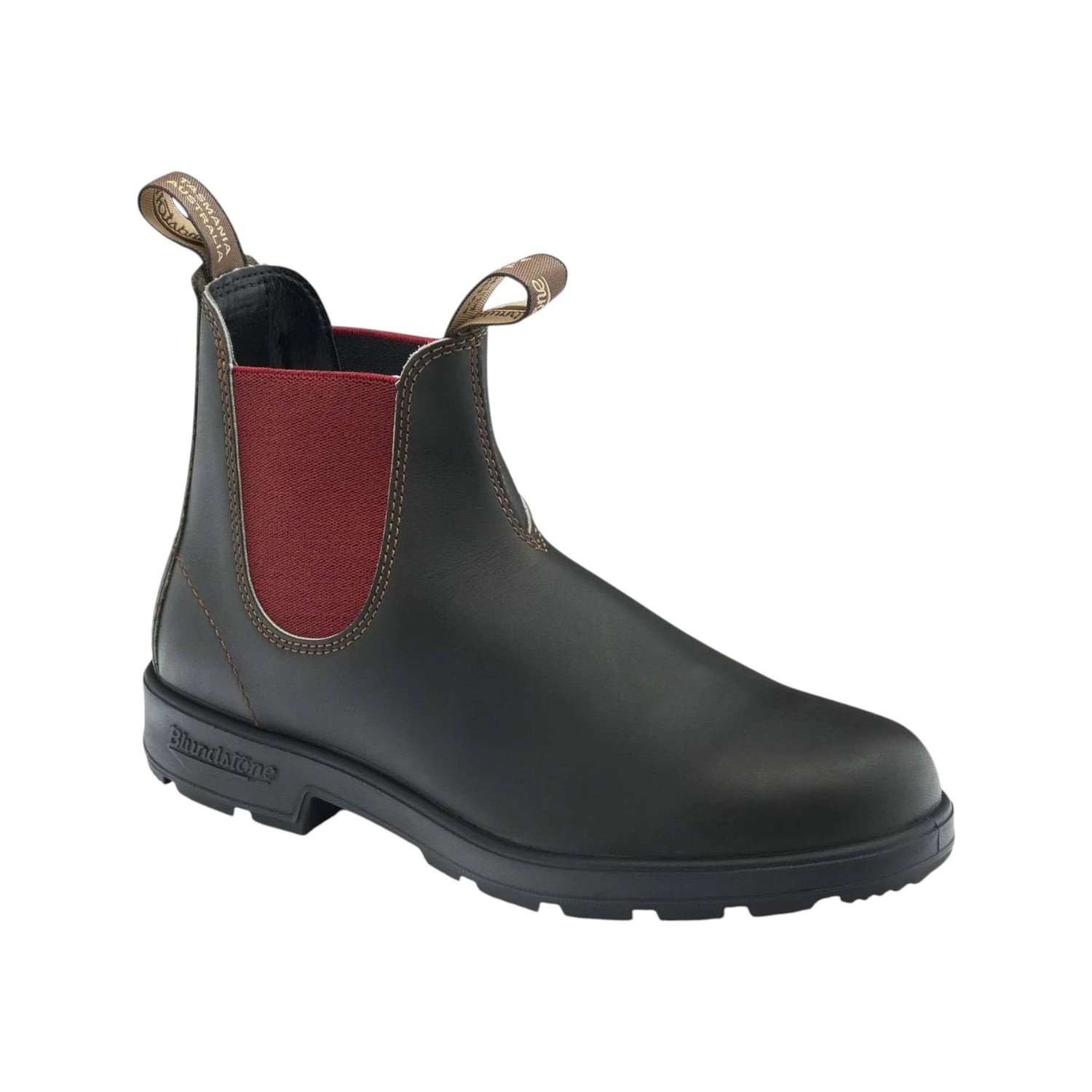 Blundstone Beatles Uomo in Pelle Marrone con Elastico Bordeaux