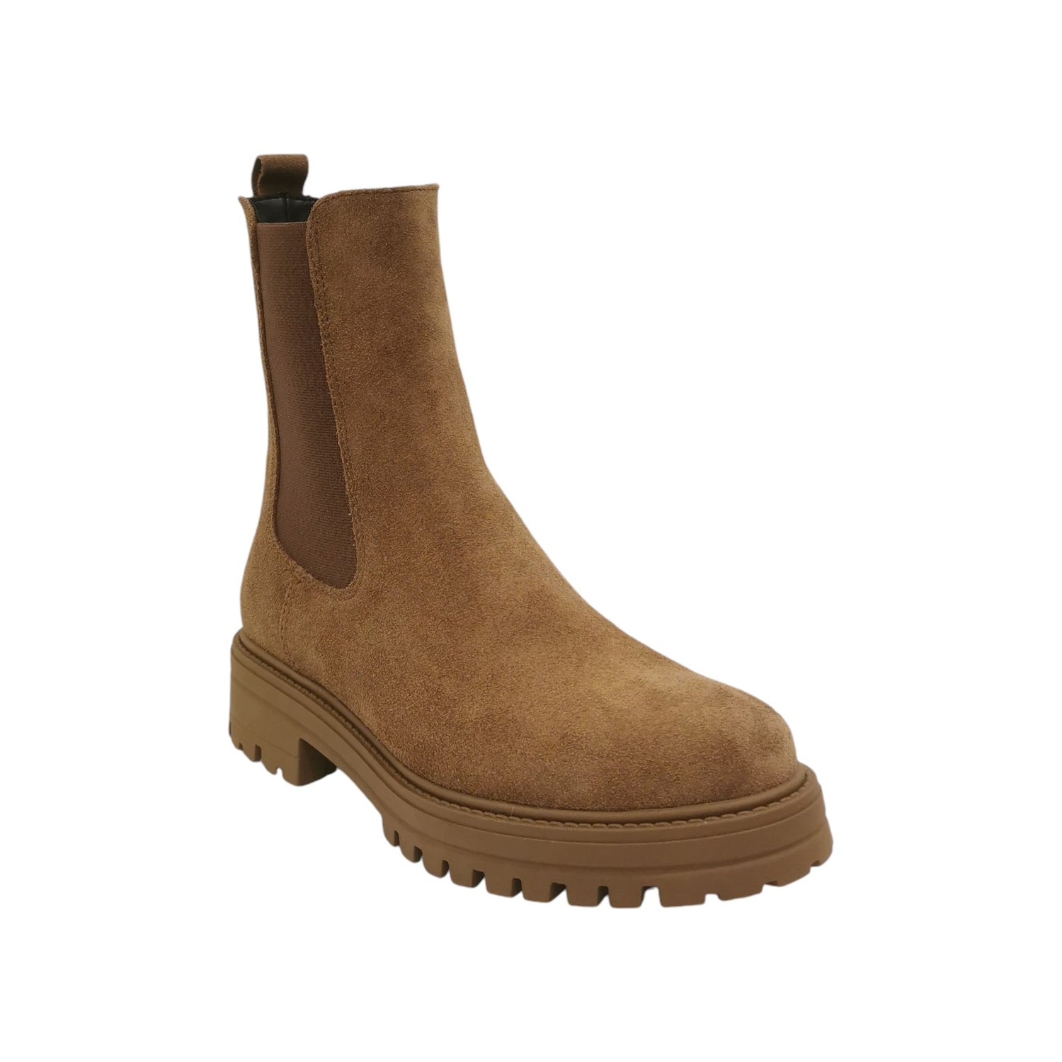 Francesco Brunelli Beatles Donna in Pelle Scamosciata Beige con Elastico Laterale