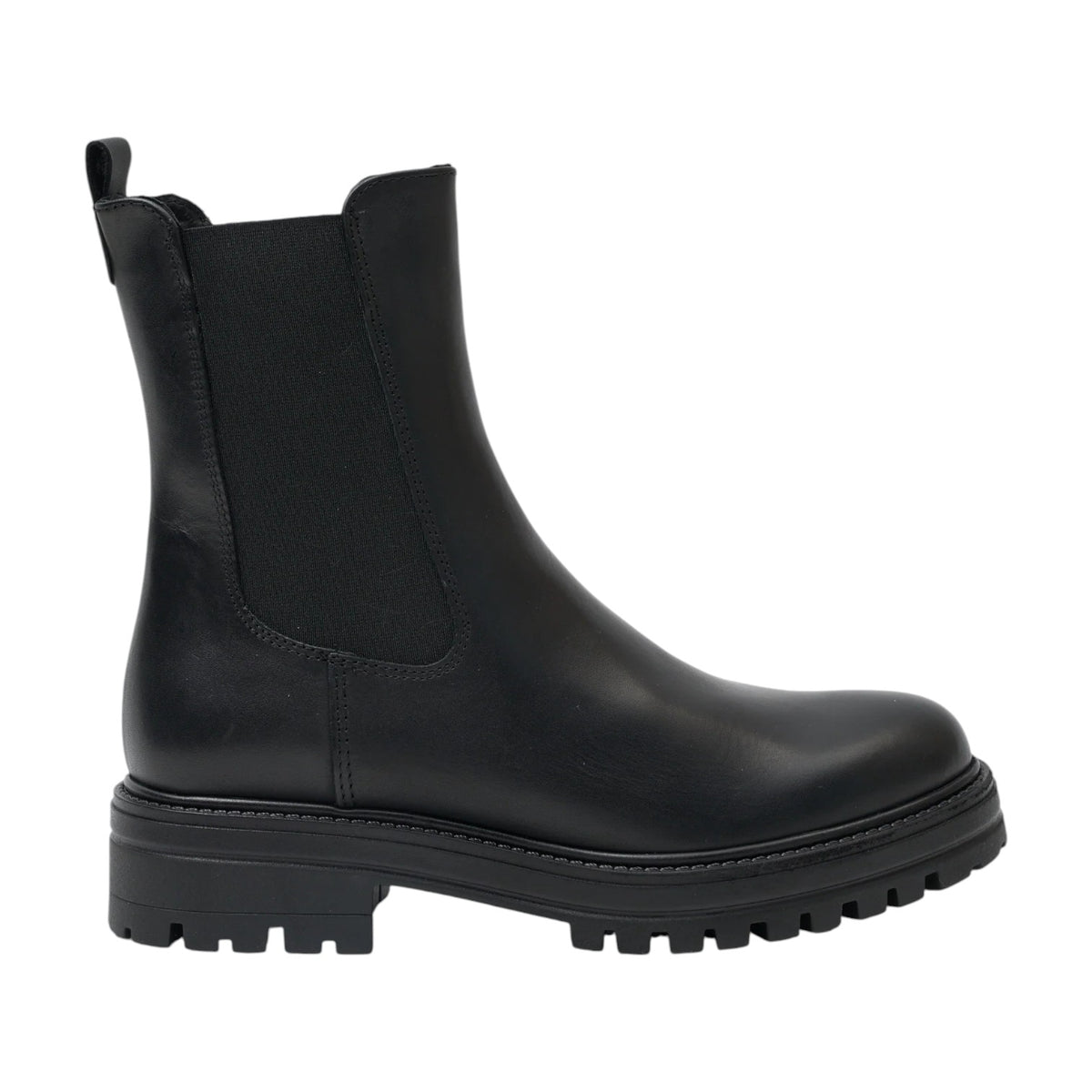 Francesco Brunelli Beatles Donna in Pelle Nera con Elastico Laterale
