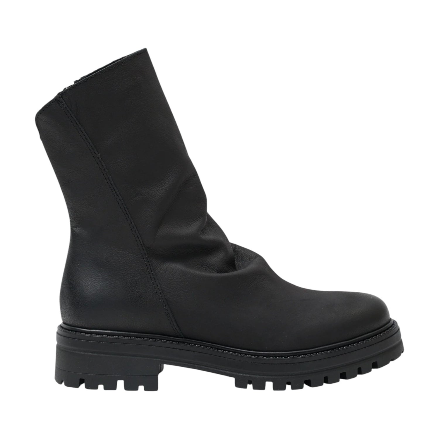 Francesco Brunelli Stivaletto Donna in Pelle Nera con Cerniera Laterale