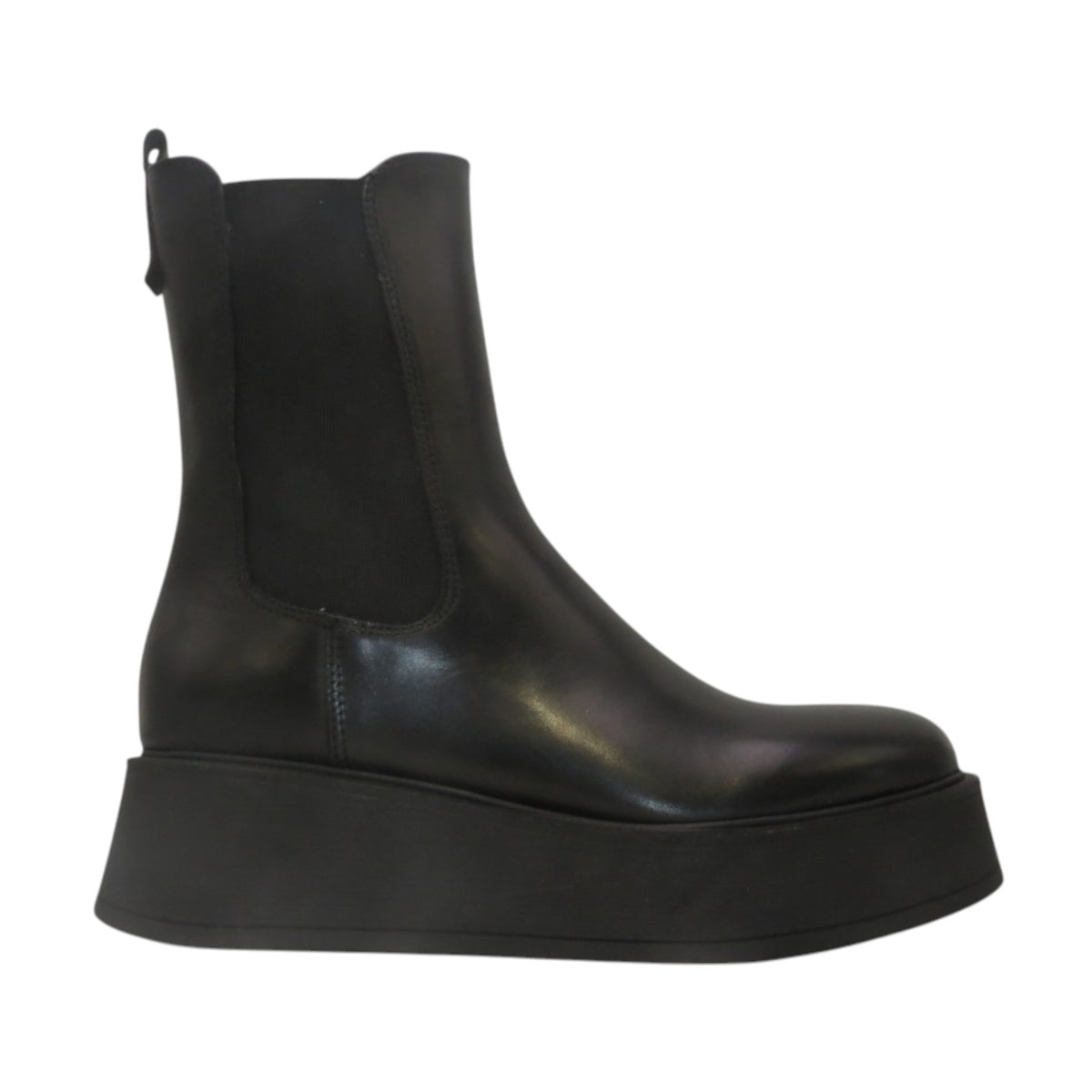 Francesco Brunelli Stivaletto Donna in Pelle Nera con Platform Alto 60mm