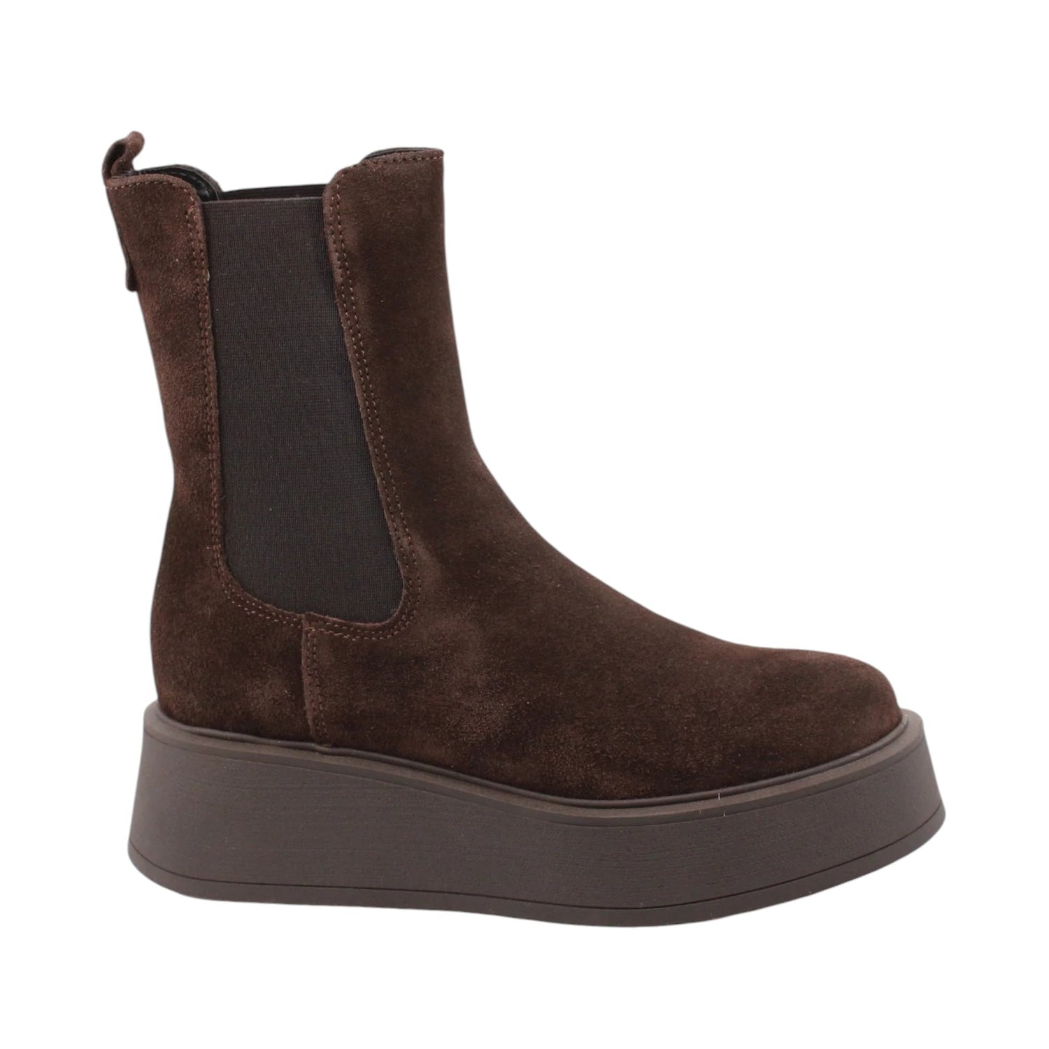 Francesco Brunelli Stivaletto Donna in Camoscio Testa di Moro con Platform Alto 60mm