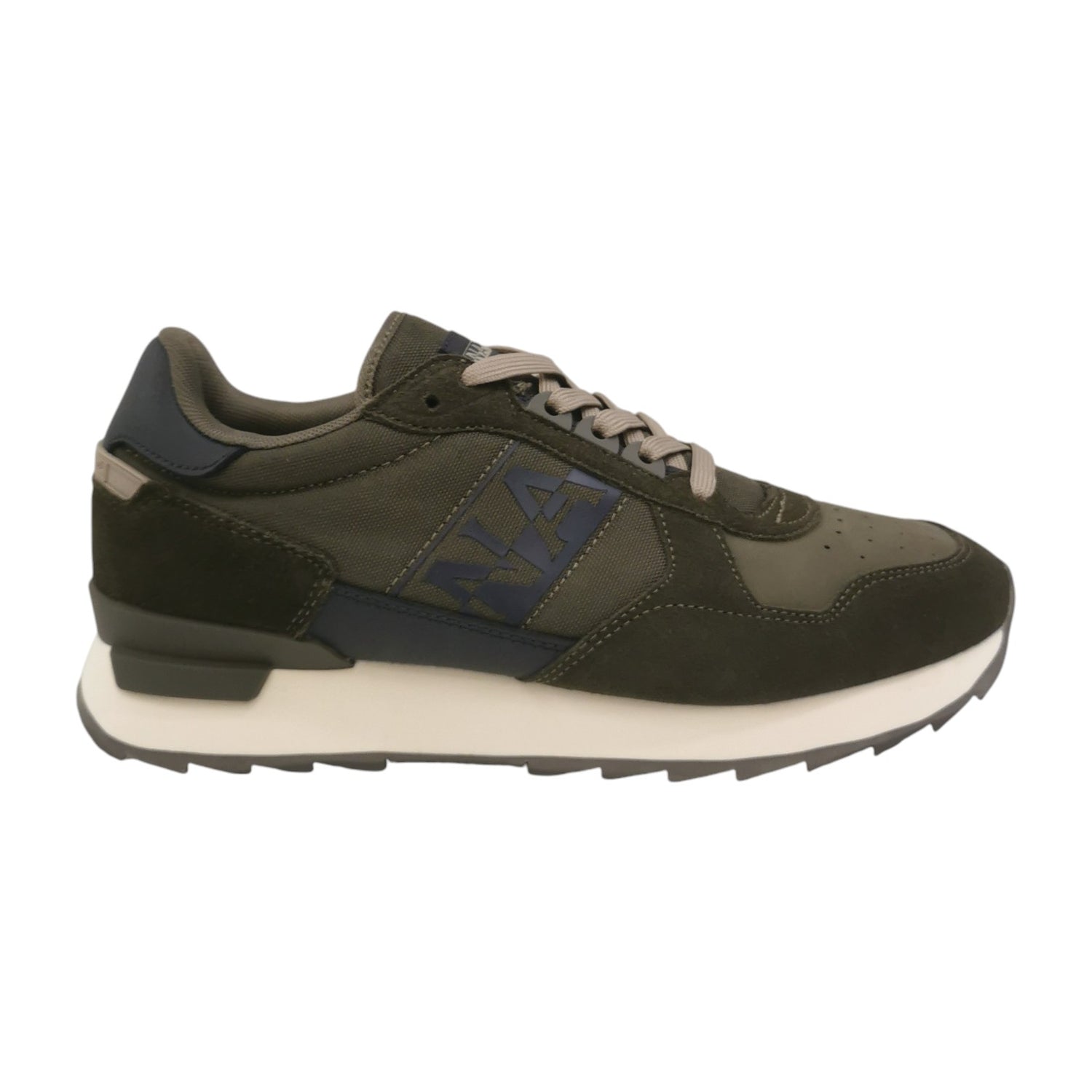 Napapijri Sneakers in Camoscio Verde Blu con Banda Laterale
