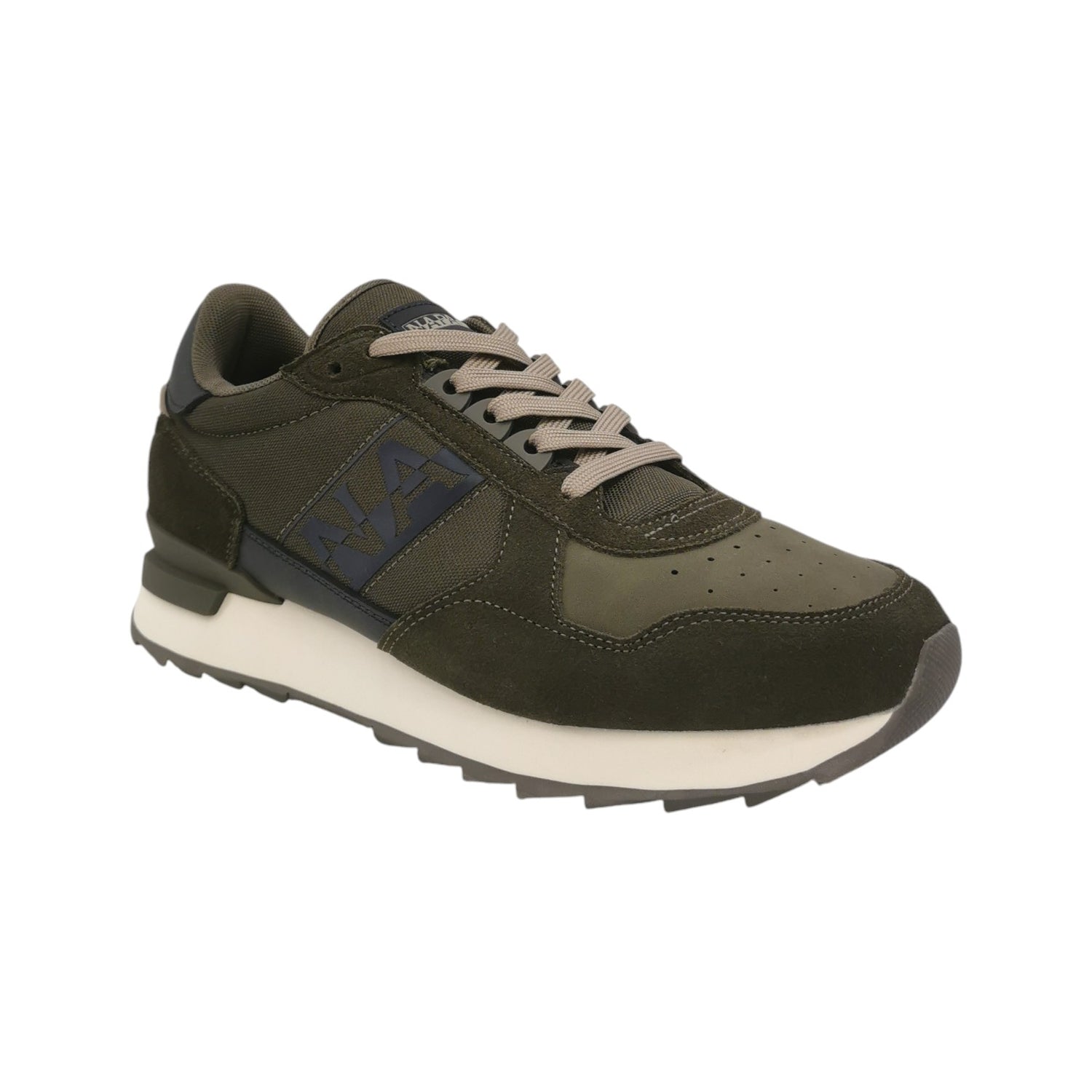 Napapijri Sneakers in Camoscio Verde Blu con Banda Laterale