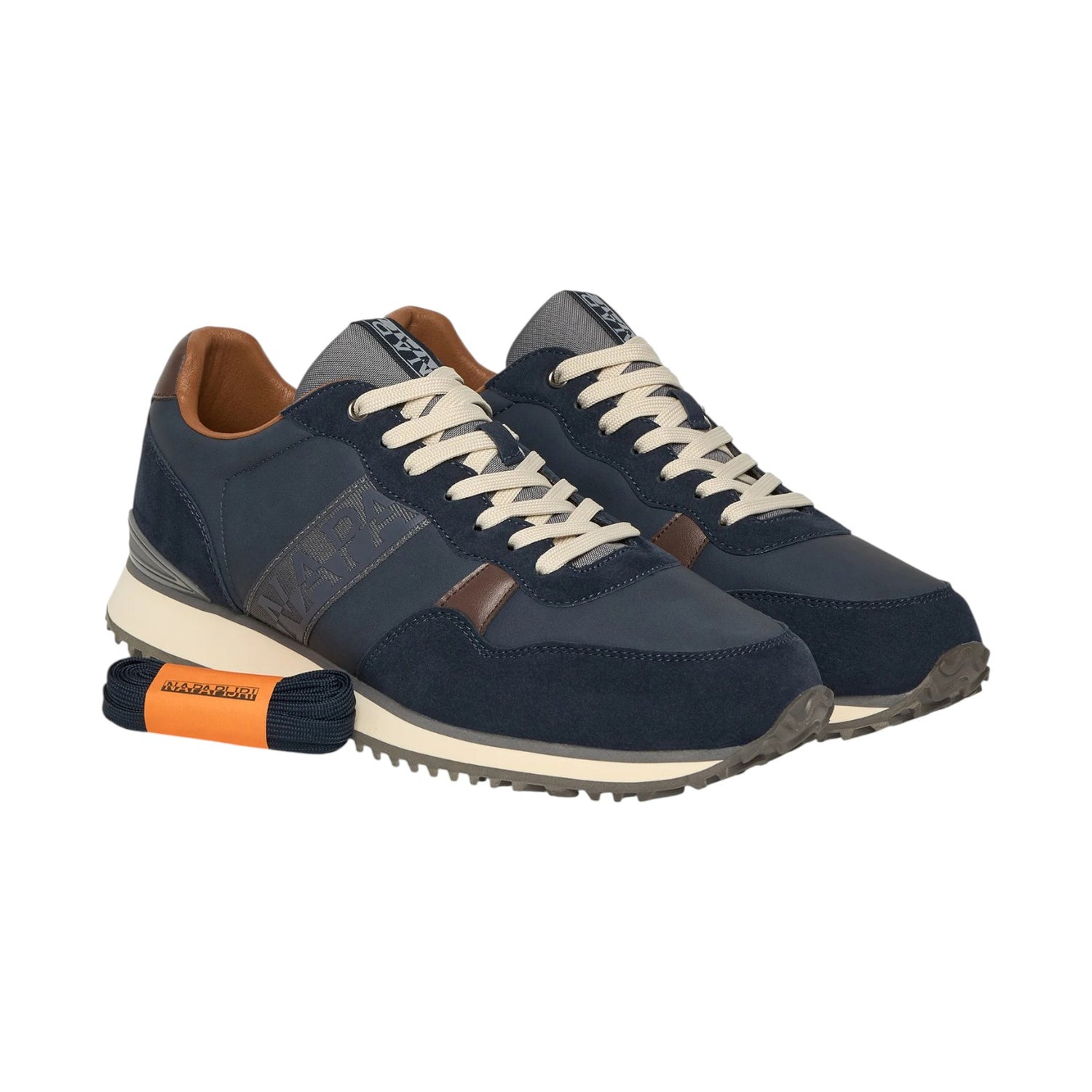 Napapijri Sneakers Uomo in Ecopelle e Tessuto Blu con Lacci di Ricambio