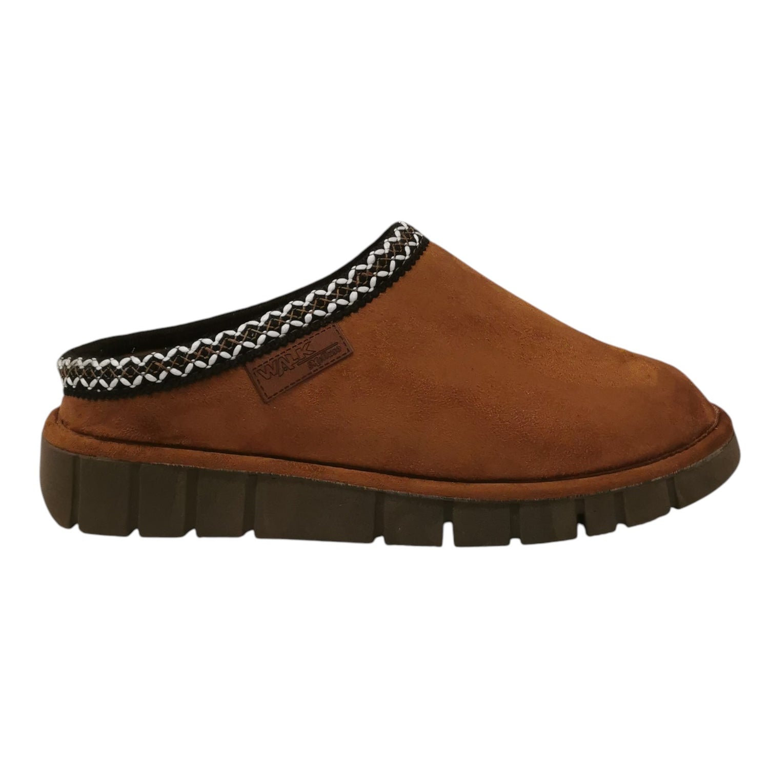 Melluso Pantofola Donna in Velluto Cammello con Rialzo