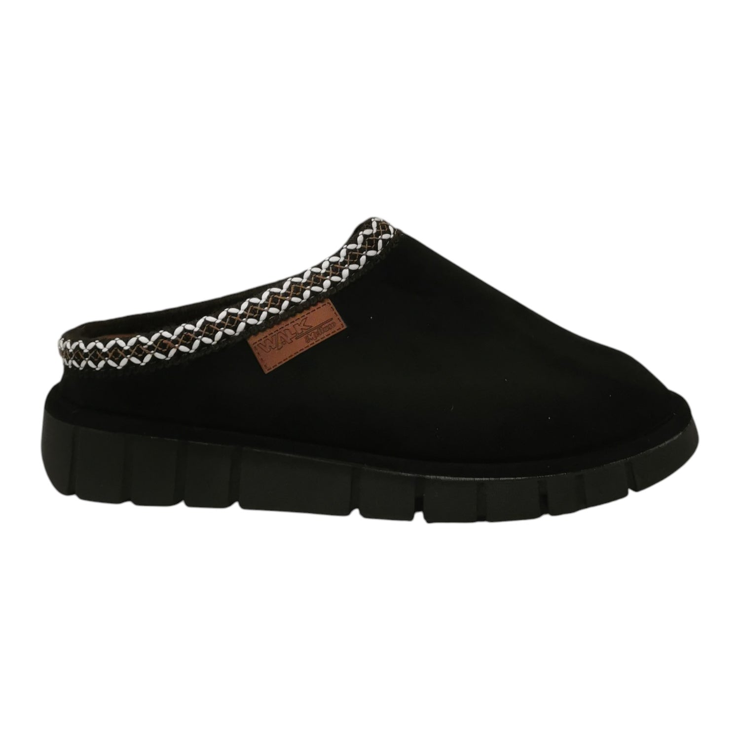 Melluso Pantofola Donna in Velluto Nera con Rialzo