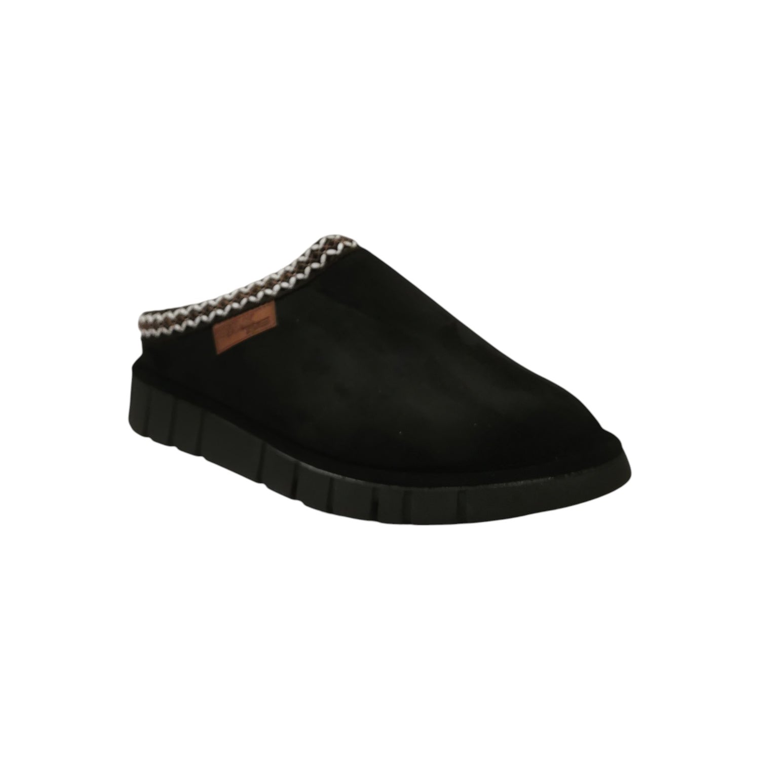 Melluso Pantofola Donna in Velluto Nera con Rialzo