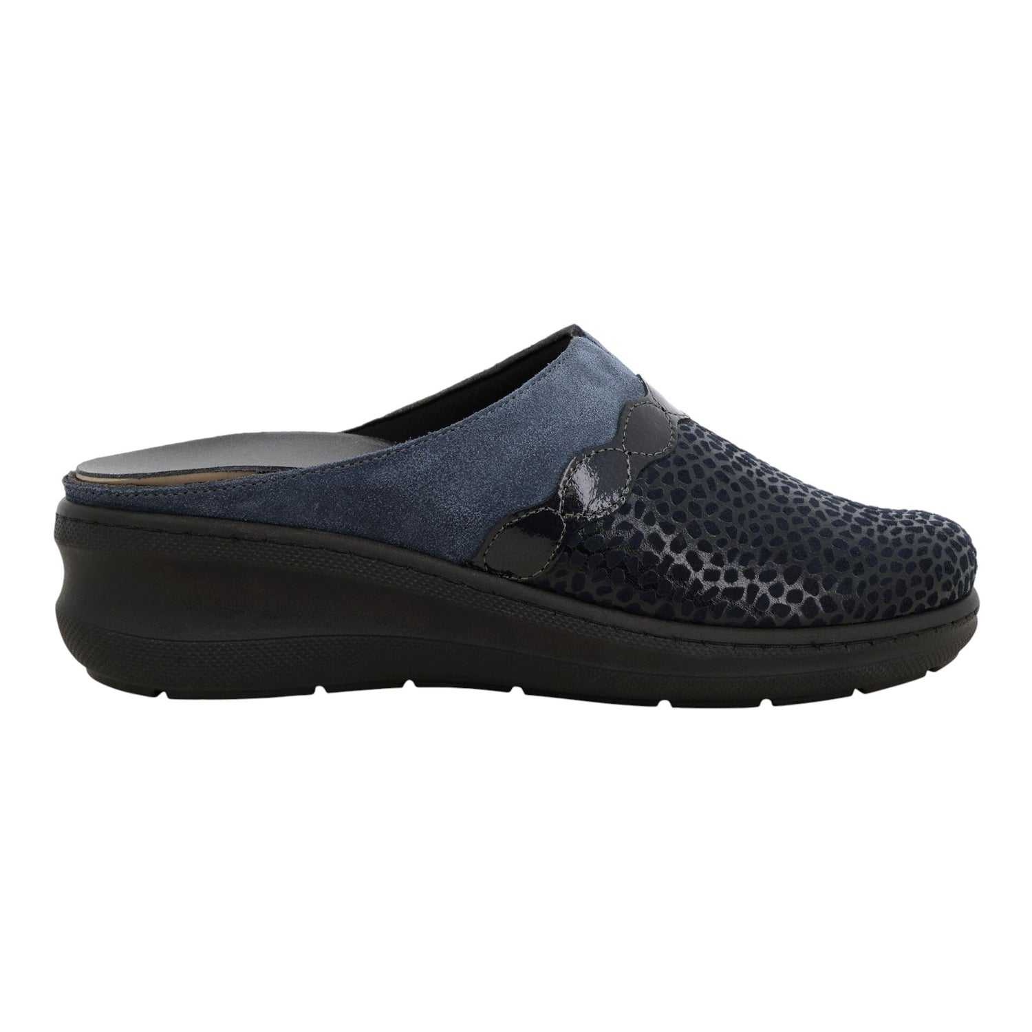 Melluso Pantofola Donna in Velluto Blu con Zeppa Alta 40mm