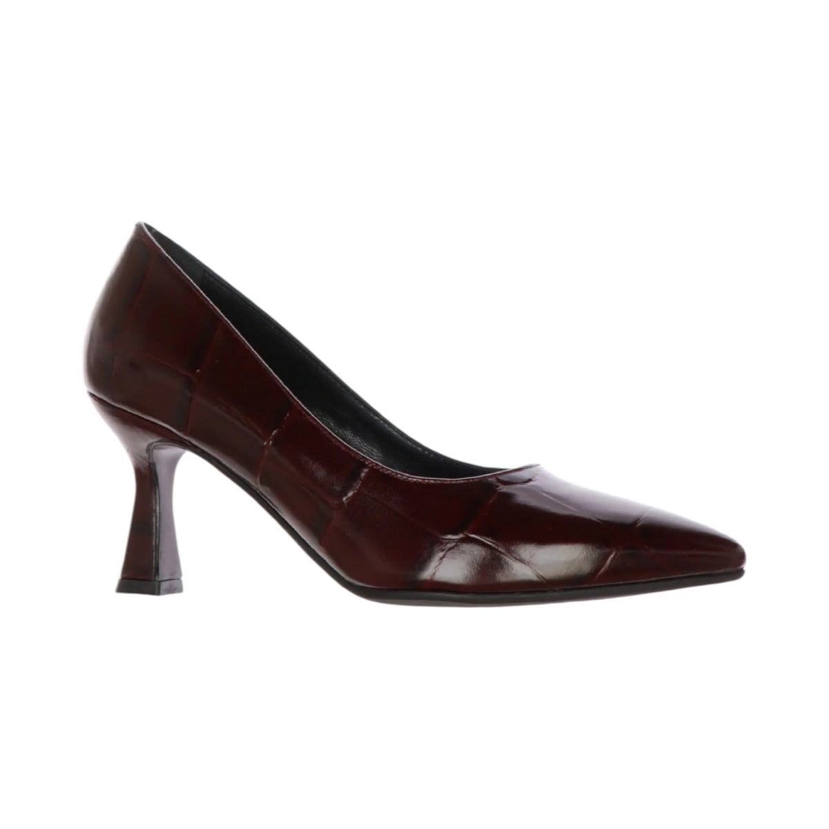 Melluso Dècollettè Donna in Pelle Bordeaux con Stampa Cocco e Tacco a Rocchetto Alto 70mm