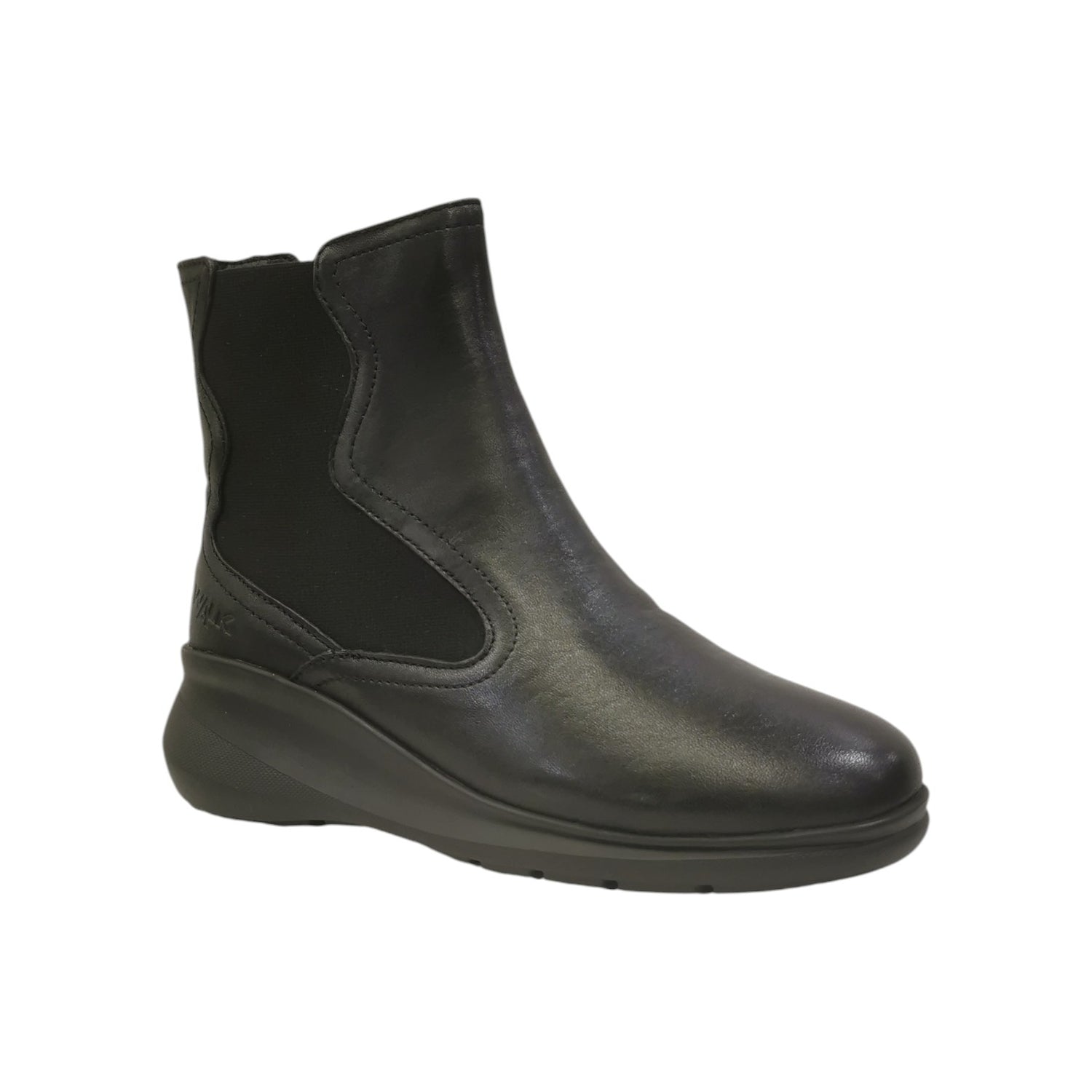 Melluso Stivaletto Donna in Pelle Nera con Inserto Elasticizzato e Zip Laterale