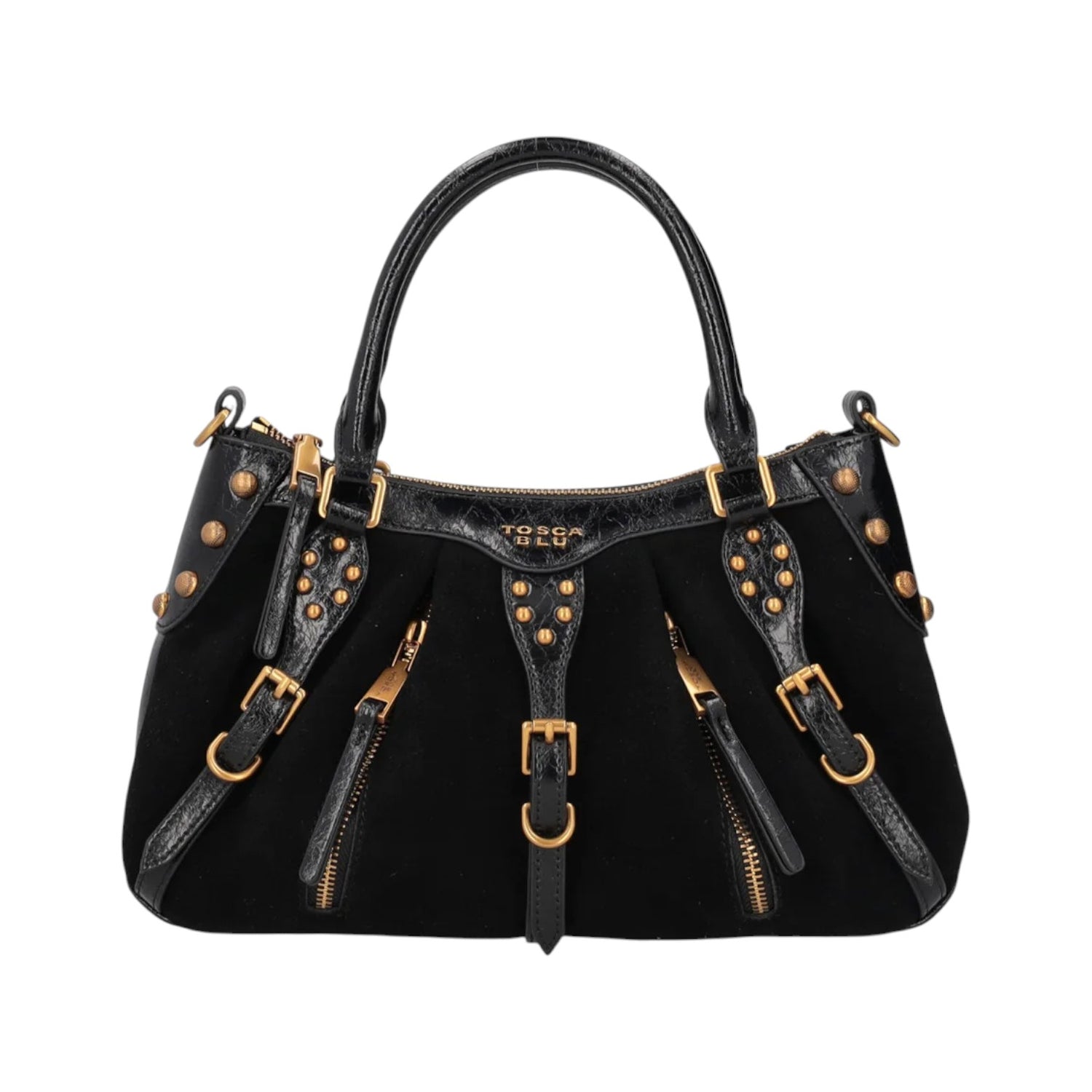 Tosca Blu Borsa a Mano Shirley Donna in Pelle Scamosciata Nera