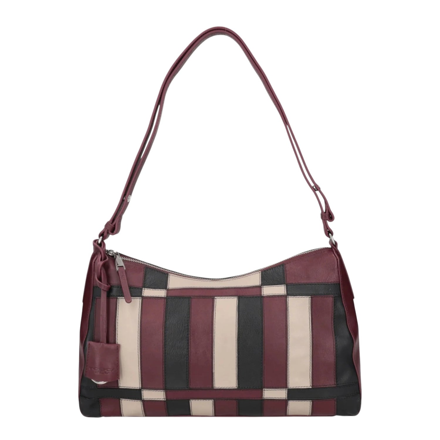 Tosca Blu Borsa a Spalla Donna Taylor in Pelle Bordeaux con Patchwork