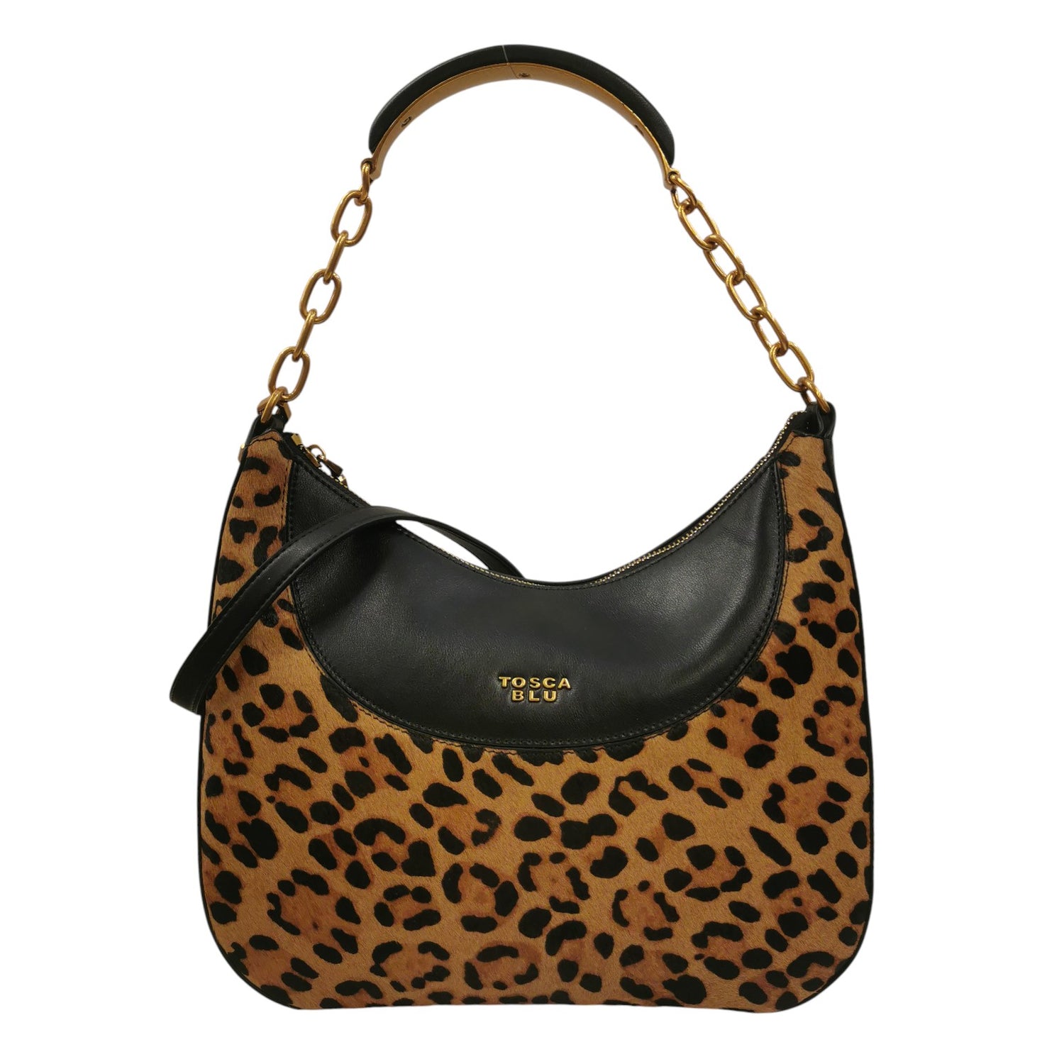 Tosca Blu Borsa a Spalla Linea Madison Donna in Pelle Nera Animalier