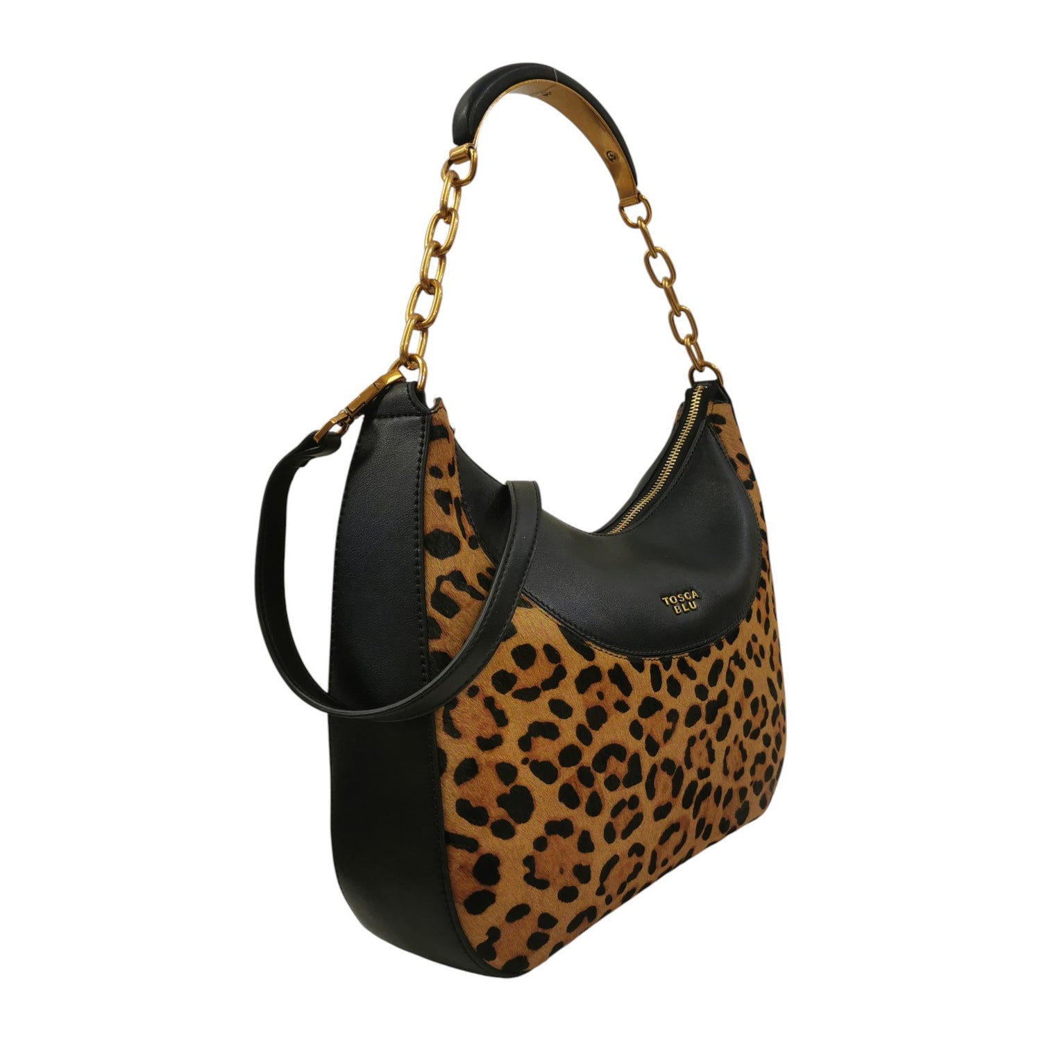 Tosca Blu Borsa a Spalla Linea Madison Donna in Pelle Nera Animalier