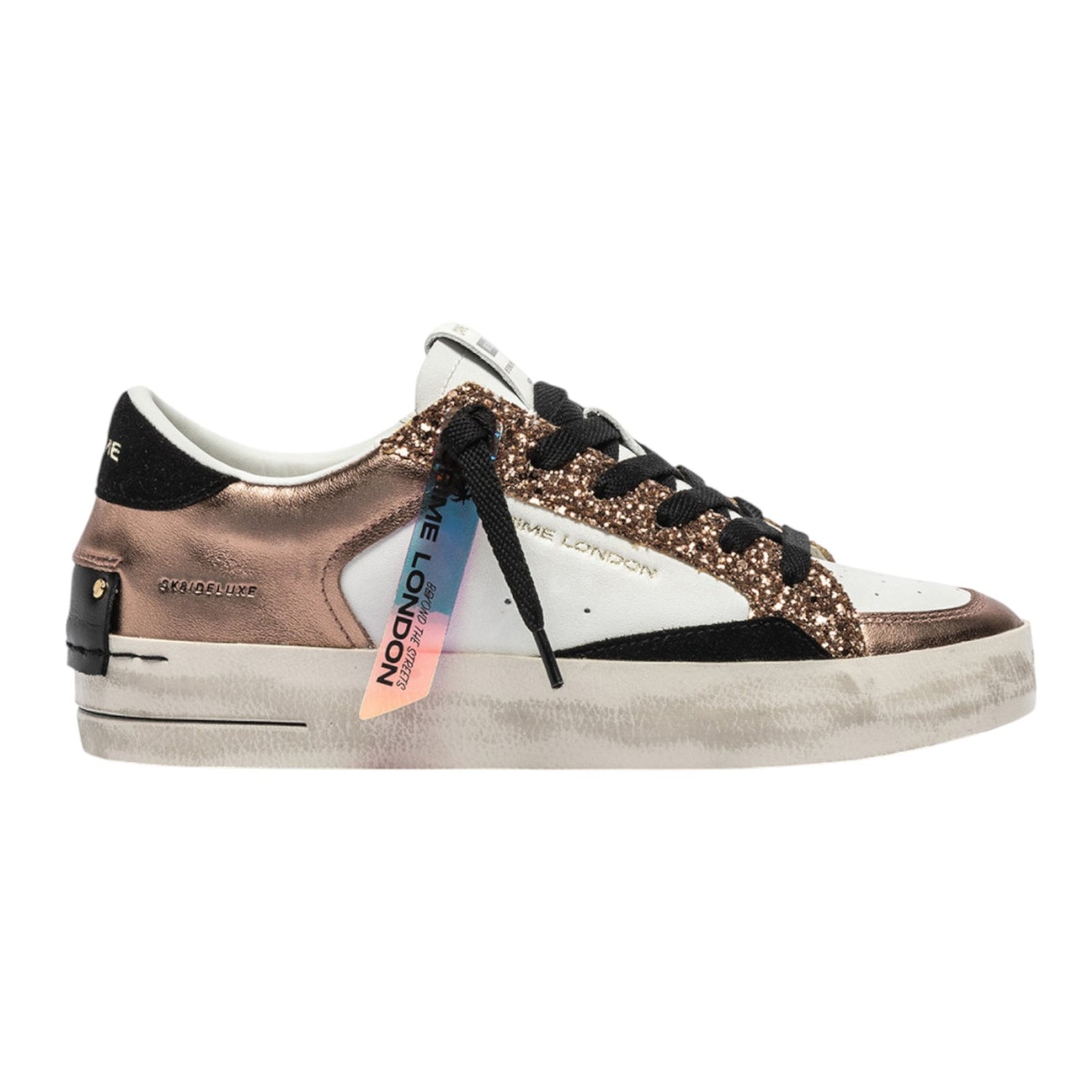 Crime London Sneakers Donna in Pelle Bronzo Sk8 Deluxe Ambre Glam