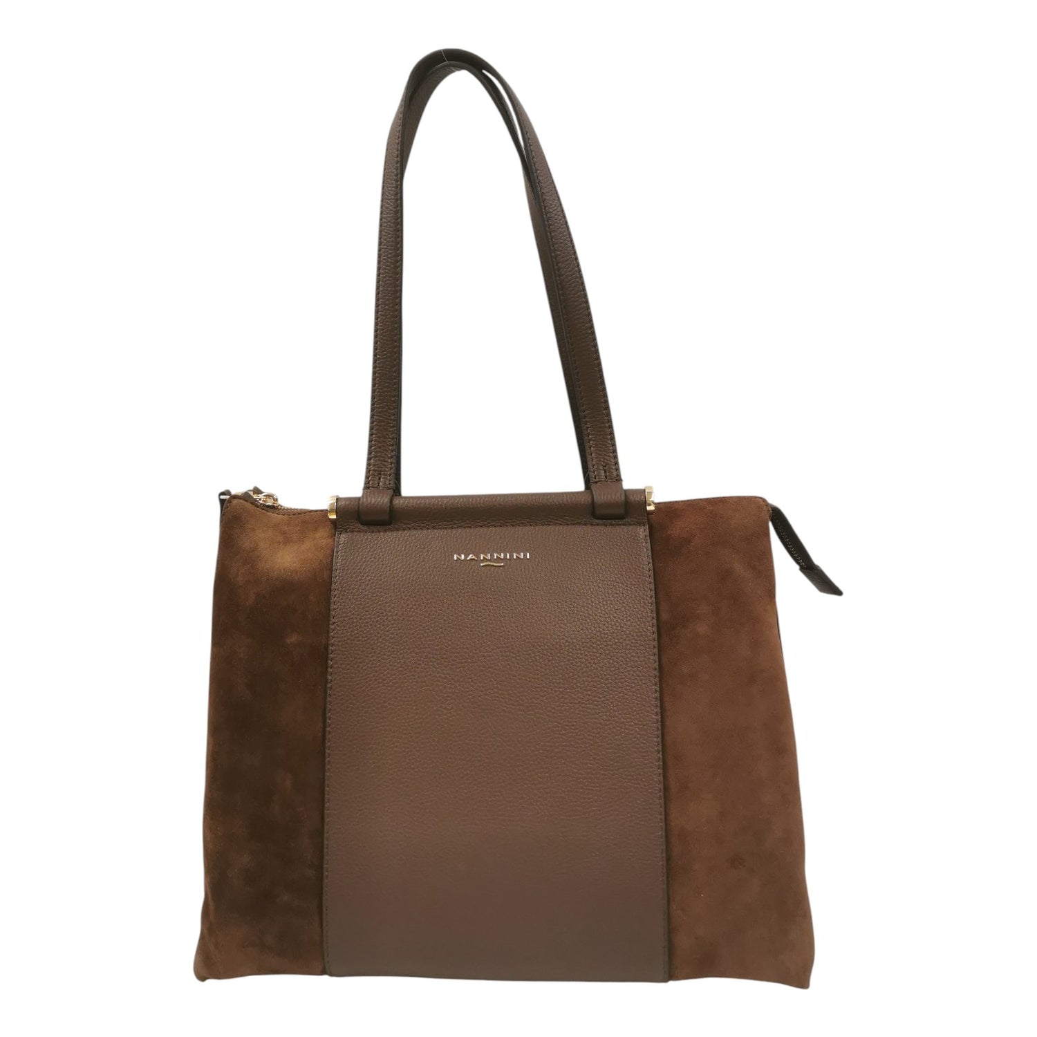 Nannini Firenze Borsa a Spalla Febe Donna in Pelle e Camoscio Cuoio