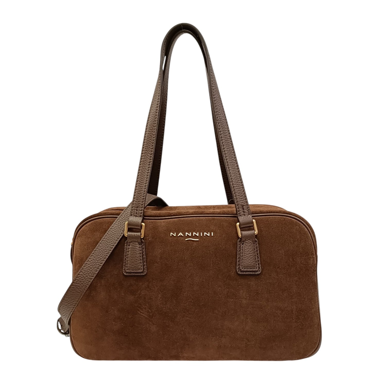 Nannini Firenze Borsa a Spalla Micol Donna in Pelle e Camoscio Cuoio con Tracolla