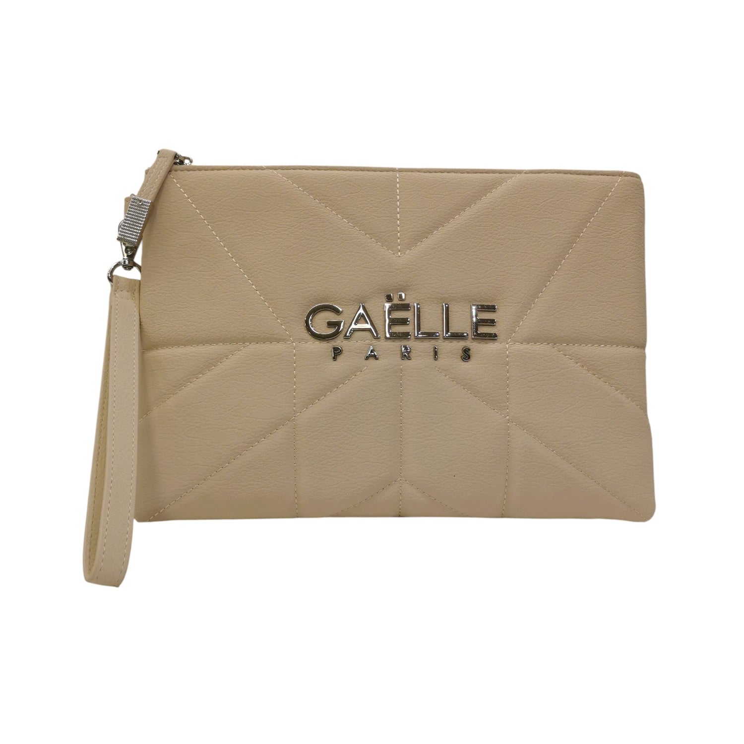 Gaelle Pochette Donna in Ecopelle Burro con Logo Lettering