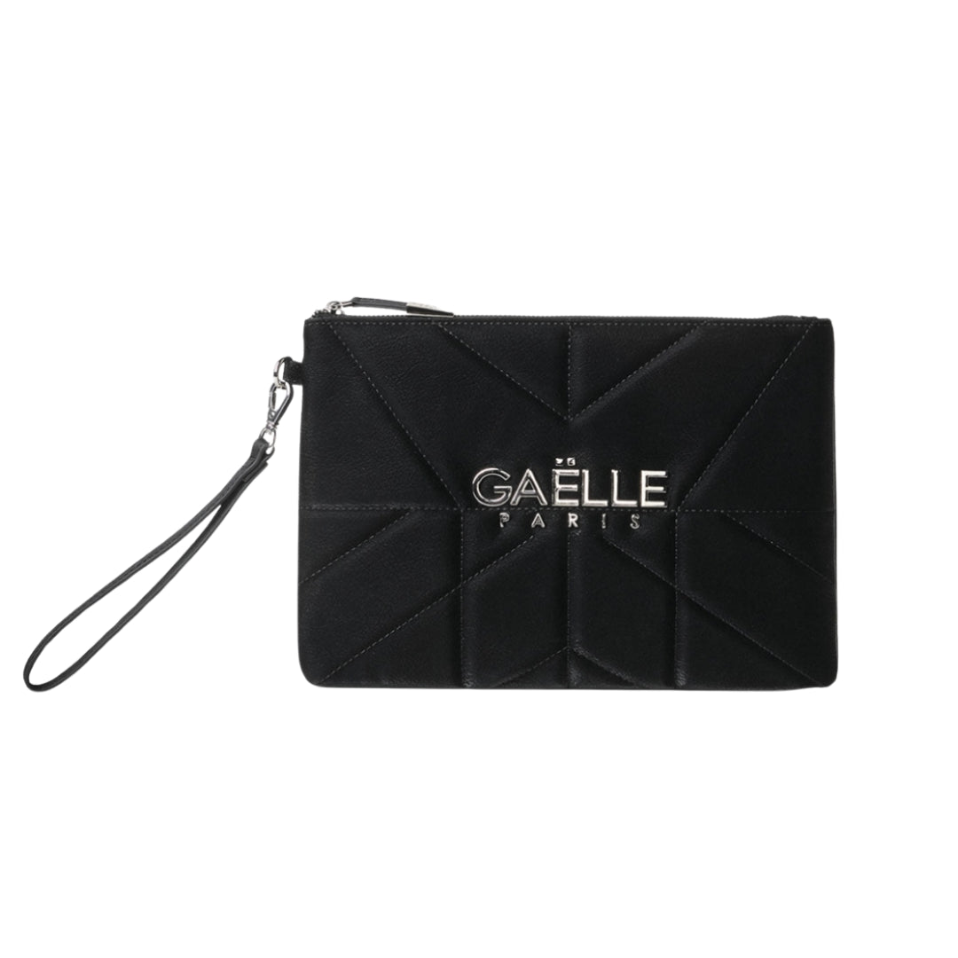 Gaelle Pochette Donna in Ecopelle Nera con Logo Lettering