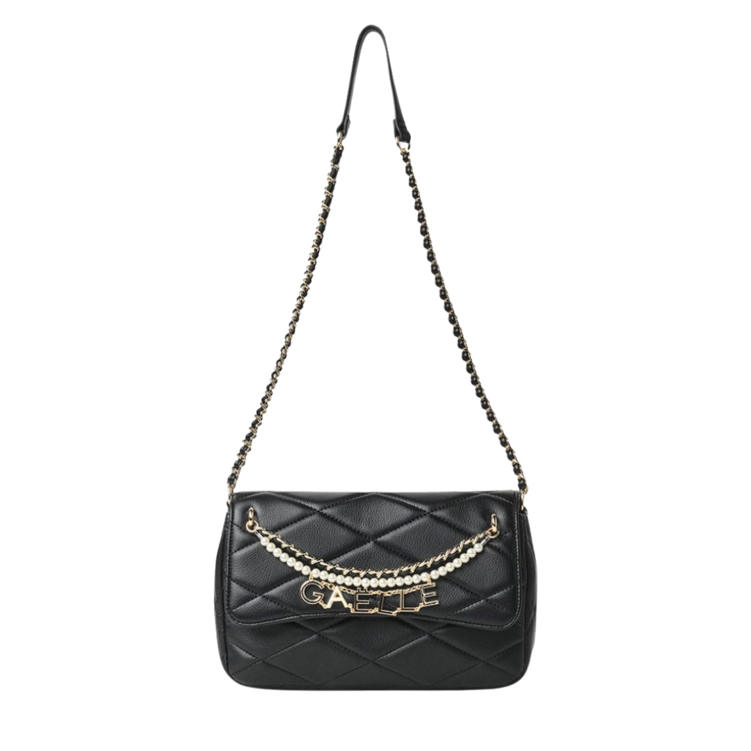Gaelle Borsa Tracolla in Ecopelle Matelassè con Perle e Charms