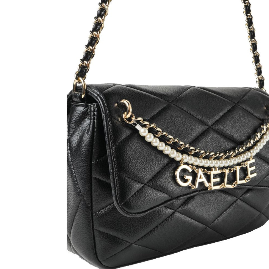 Gaelle Borsa Tracolla in Ecopelle Matelassè con Perle e Charms