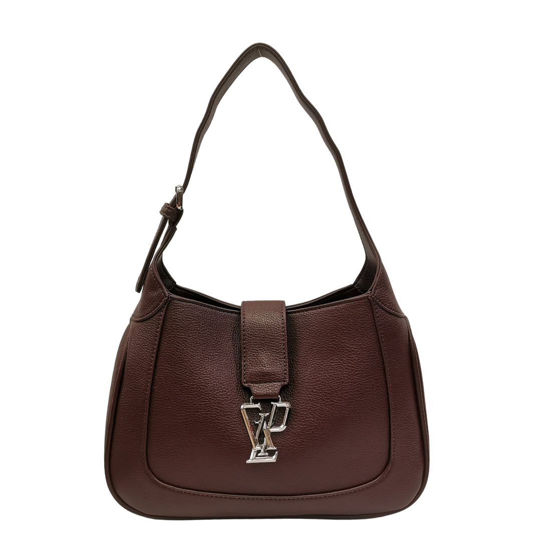 Gaelle Borsa a Spalla con Logo Frontale in Ecopelle Mosto da Donna