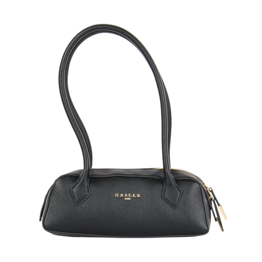 Gaelle Borsa a Spalla Donna in Ecopelle Nera con Manici Alti