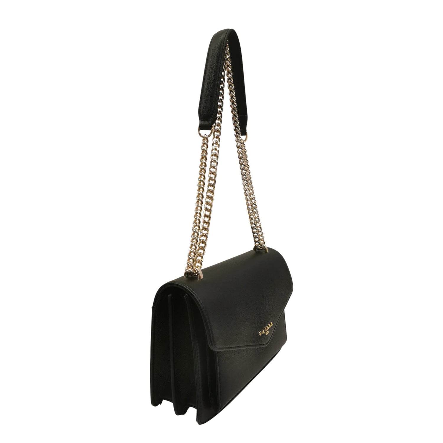 Gaelle Borsa a Tracolla Donna in Ecopelle Nera con Scomparto a Soffietto