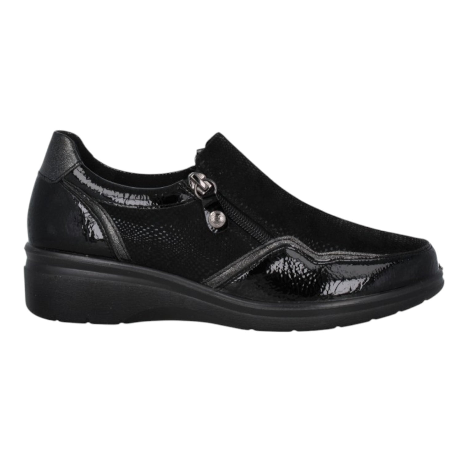 Amarpies Mocassino Donna Nero con Doppia Zip
