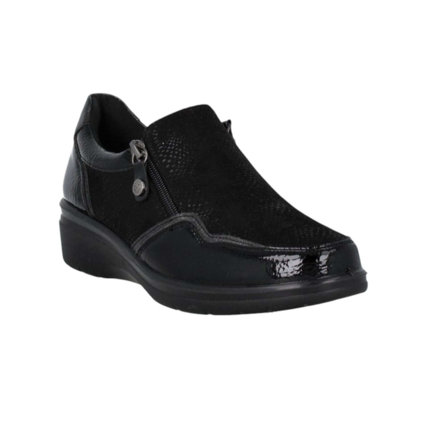 Amarpies Mocassino Donna Nero con Doppia Zip