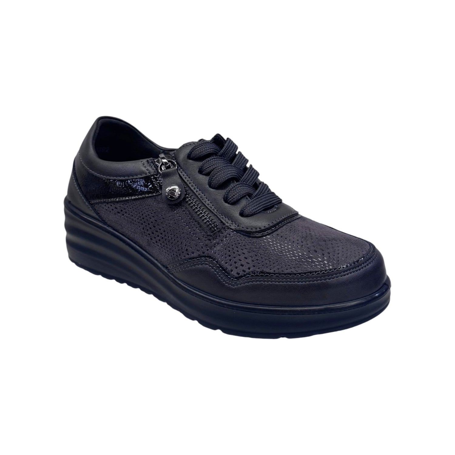 Amarpies Sneakers Donna Grigia con Lacci e Cerniera Laterale