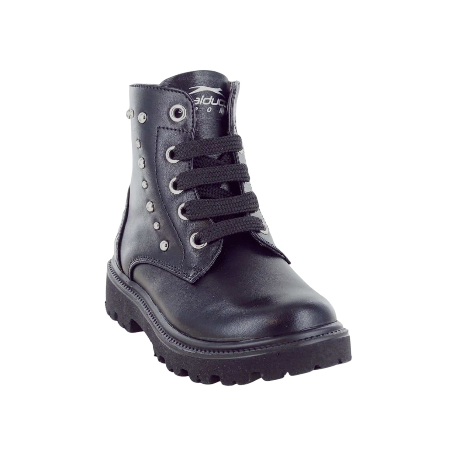 Balducci Sport Anfibio Bambina in Ecopelle Nera con Borchie Laterali