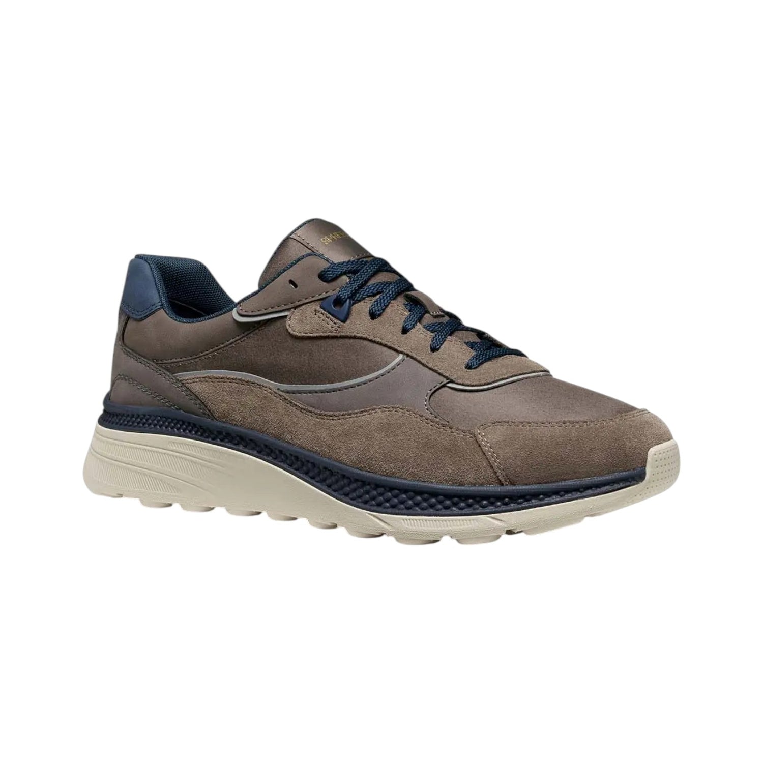 Geox Sneakers Uomo in Camoscio e Tessuto Grigio Sabbia