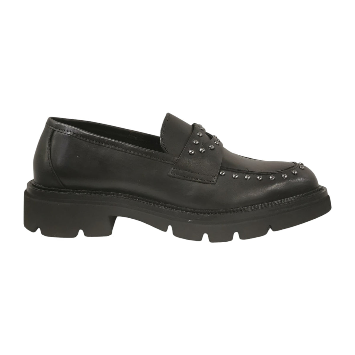 Vueva Mocassino Donna in pelle Nera con Borchie