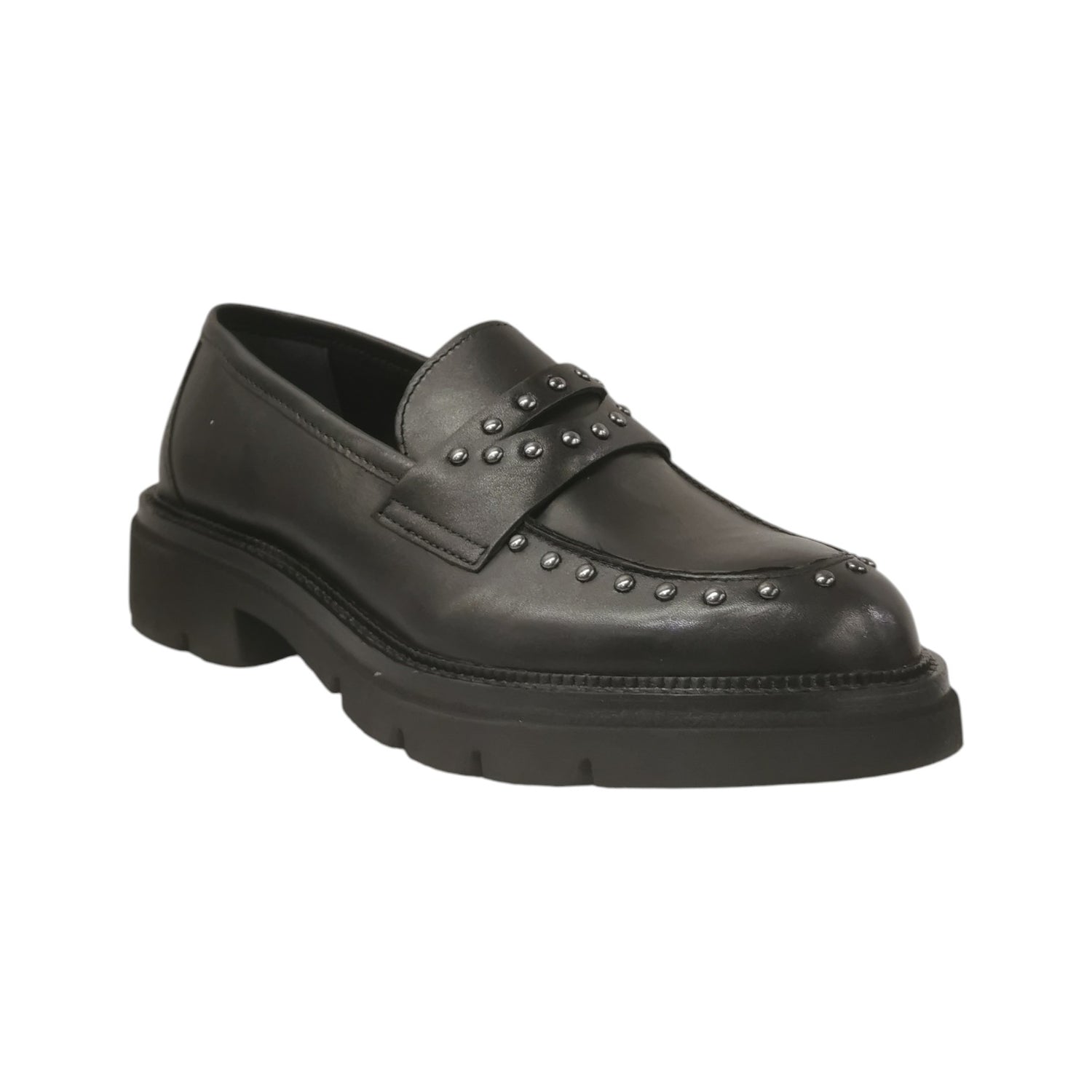 Vueva Mocassino Donna in pelle Nera con Borchie