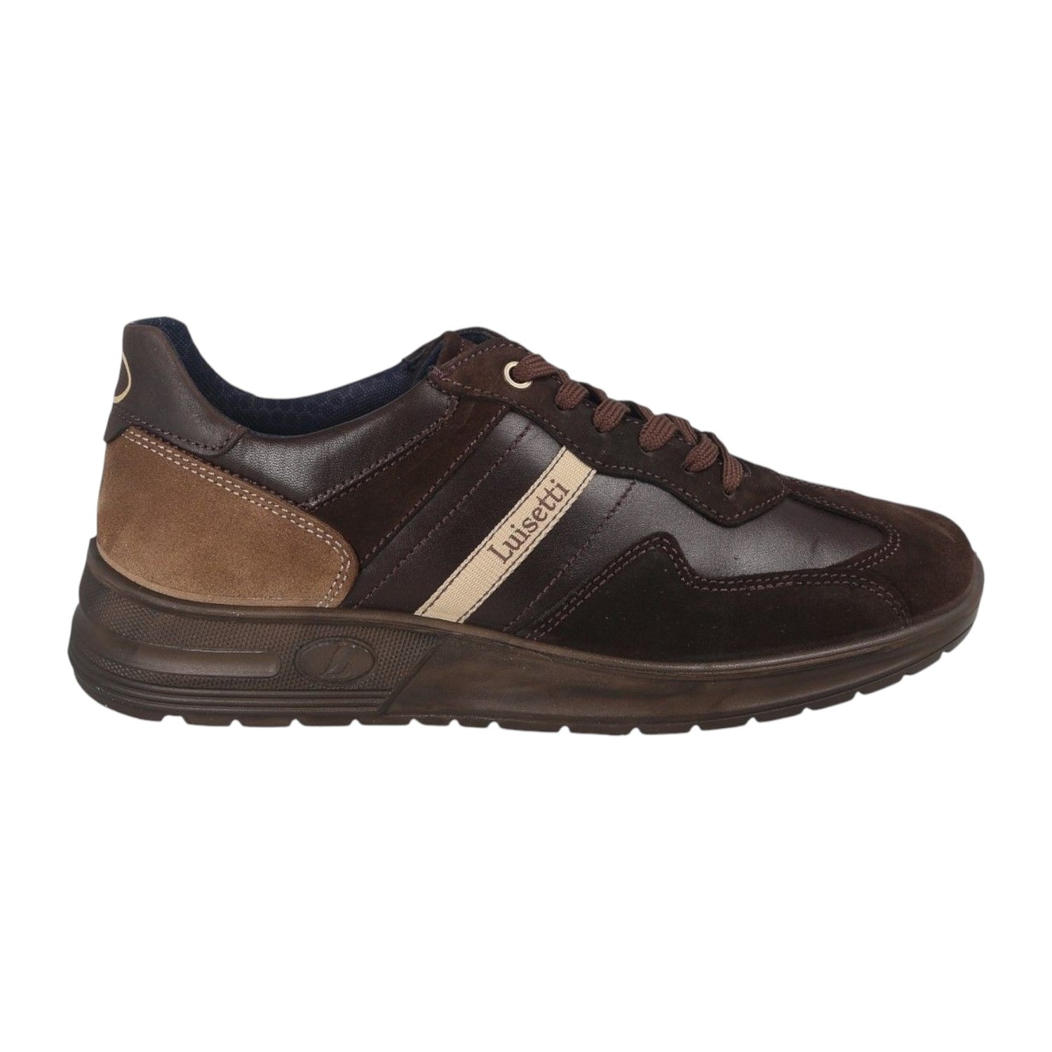 Luisetti Sneakers Uomo in Pelle e Camoscio Marrone con Lacci