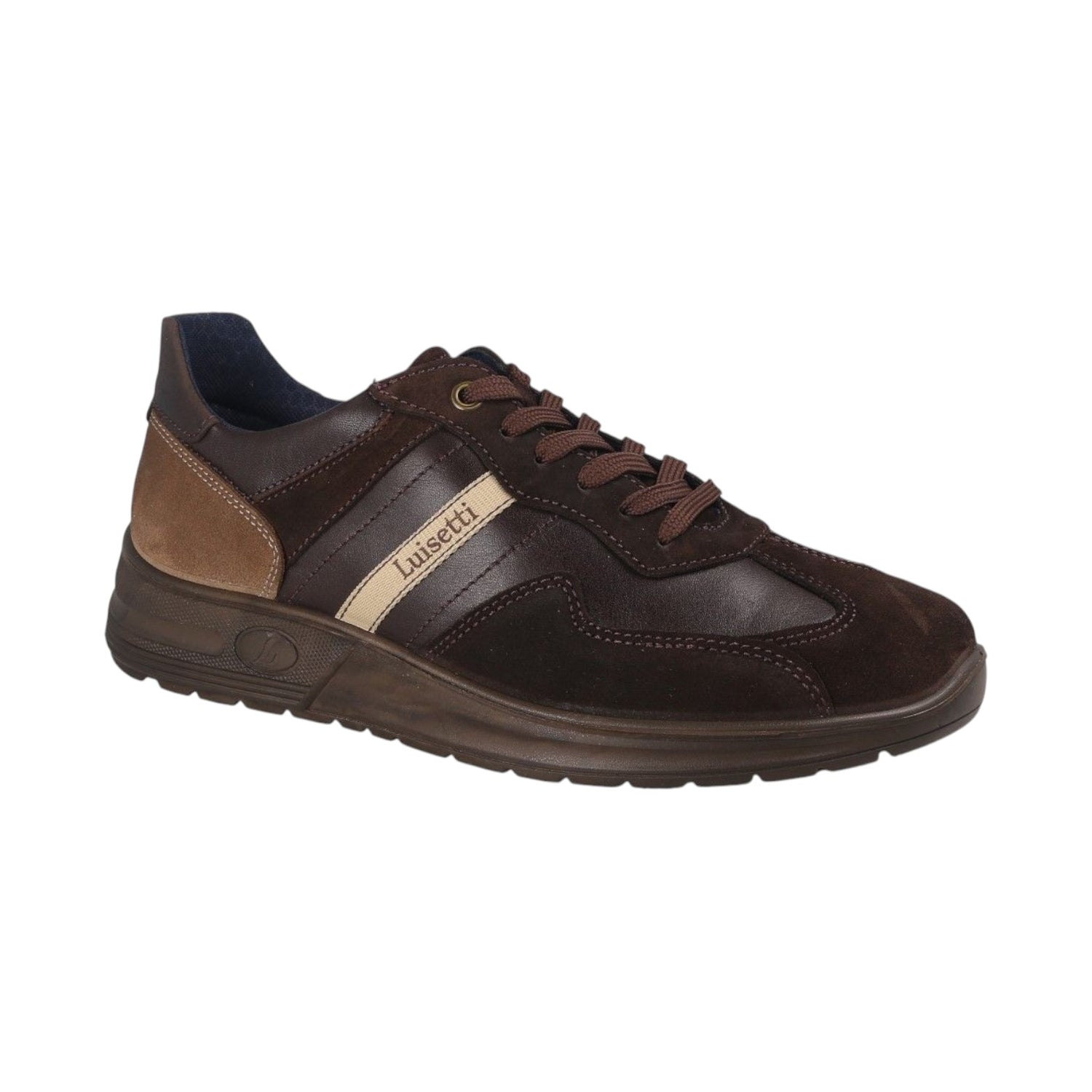 Luisetti Sneakers Uomo in Pelle e Camoscio Marrone con Lacci