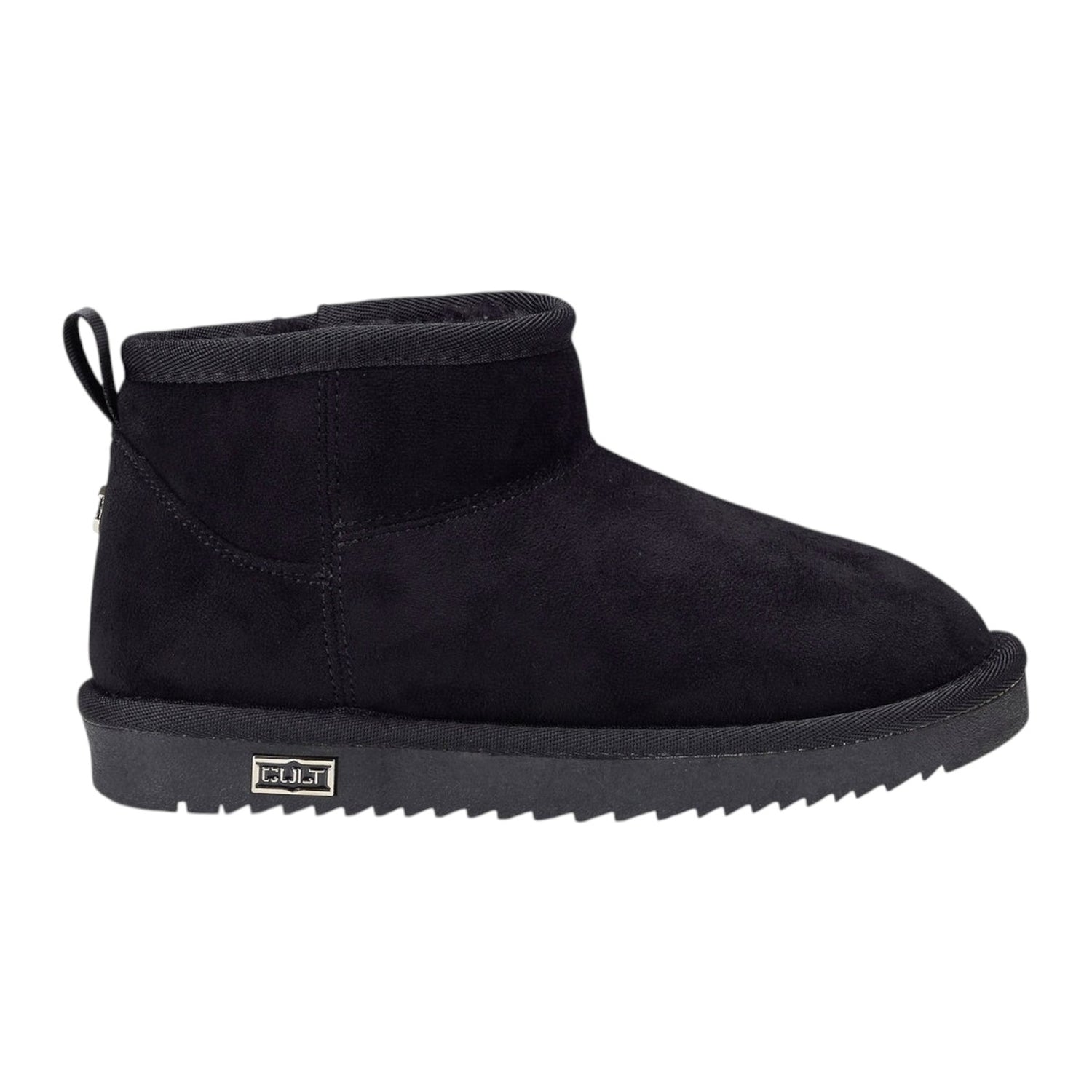 Cult Young Stivaletto Bambina in Camoscio Sintetico Nero con Pelliccia
