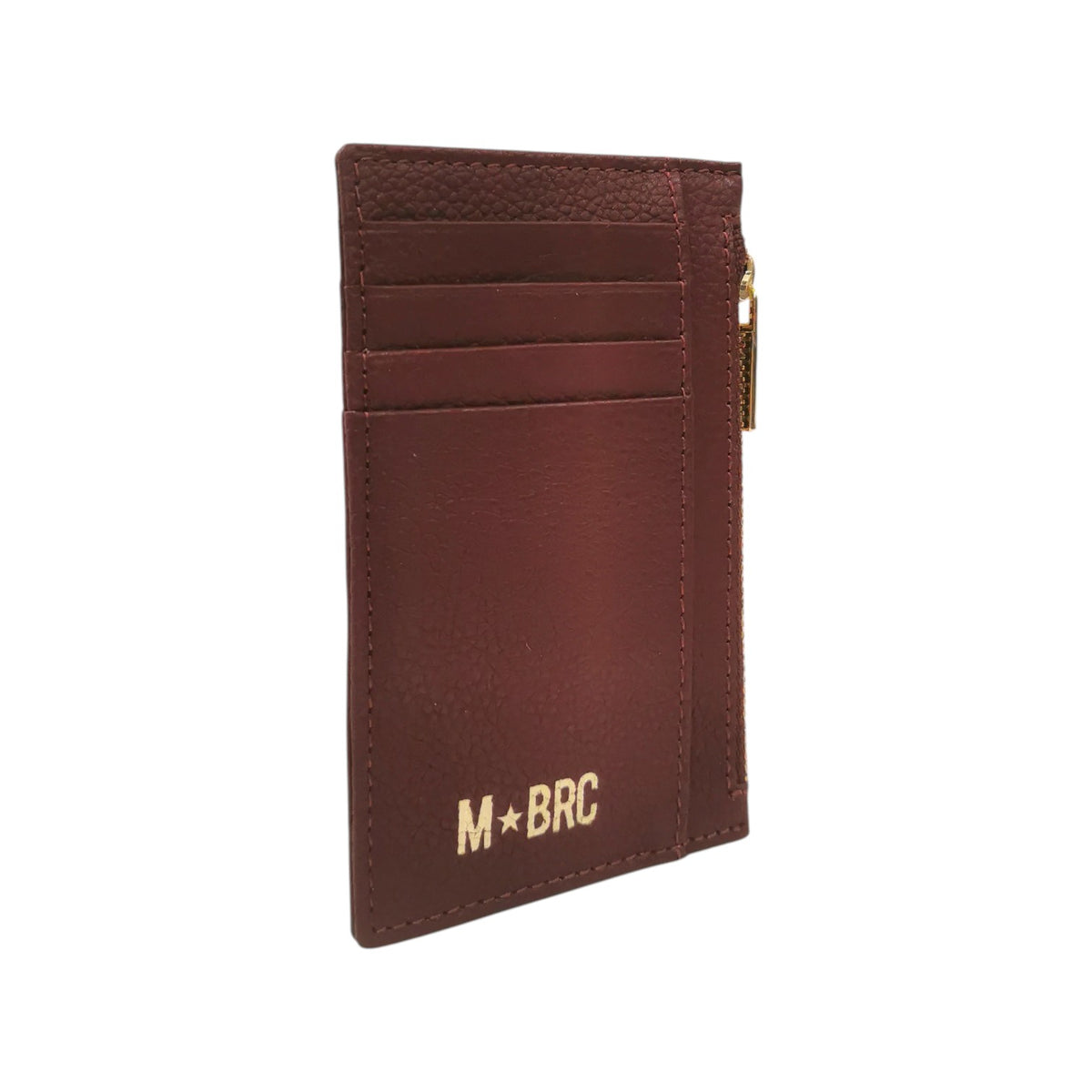 M Brc Portacarte Donna in Pelle Martellata Bordeaux con Zip