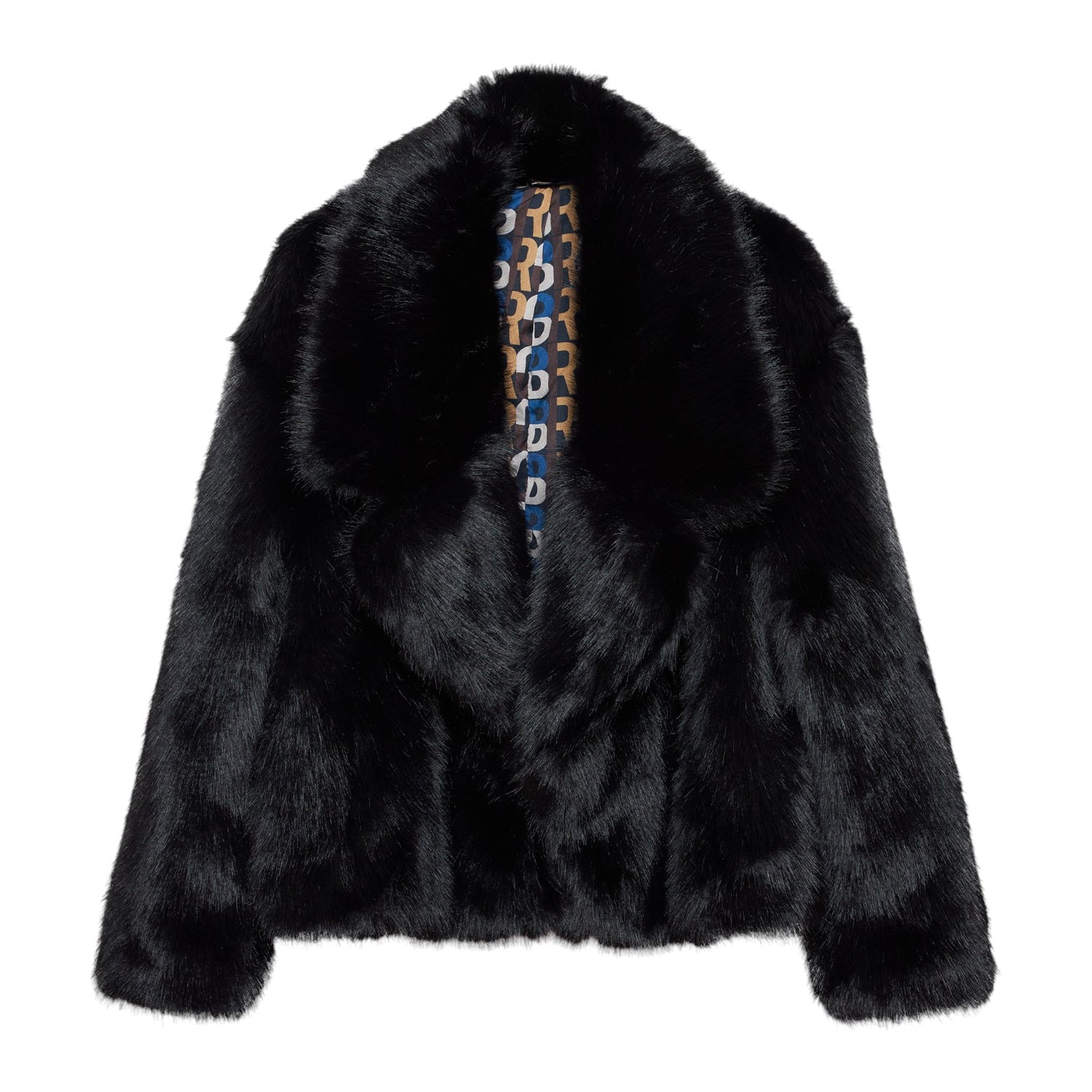 M Brc Pelliccia Sintetica Donna Nera