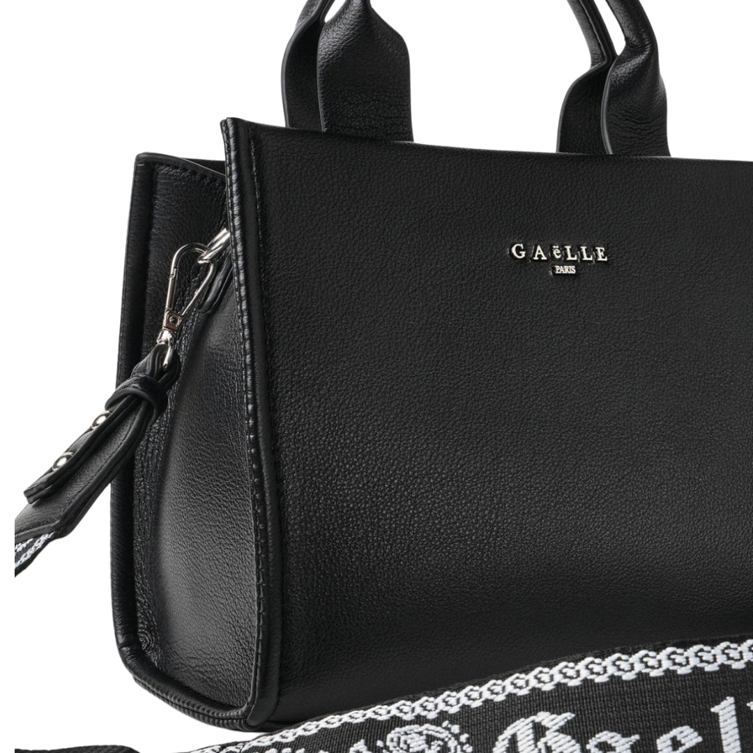 Gaelle Borsa a Mano Regular Shooper con Tracolla Bandana in Ecopelle Nera
