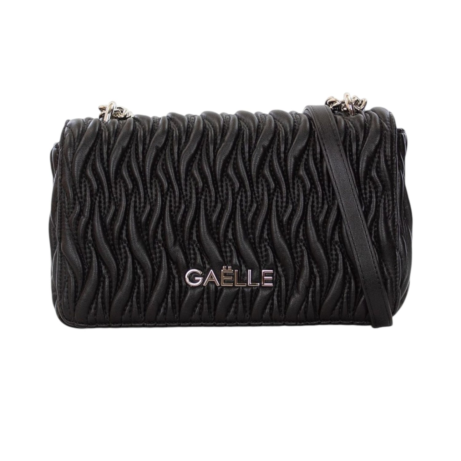Gaelle Borsa a Tracolla Donna in Ecopelle Matelassé Nera con Catena