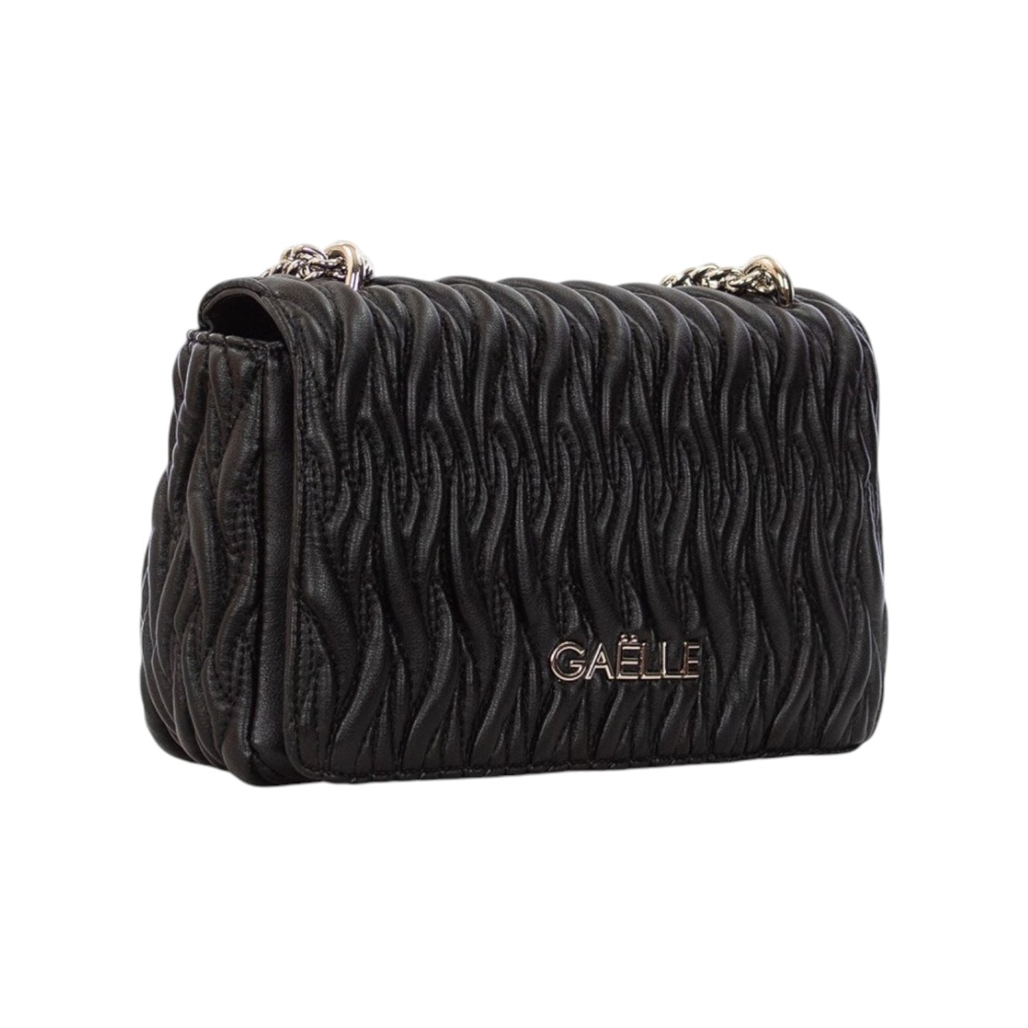 Gaelle Borsa a Tracolla Donna in Ecopelle Matelassé Nera con Catena