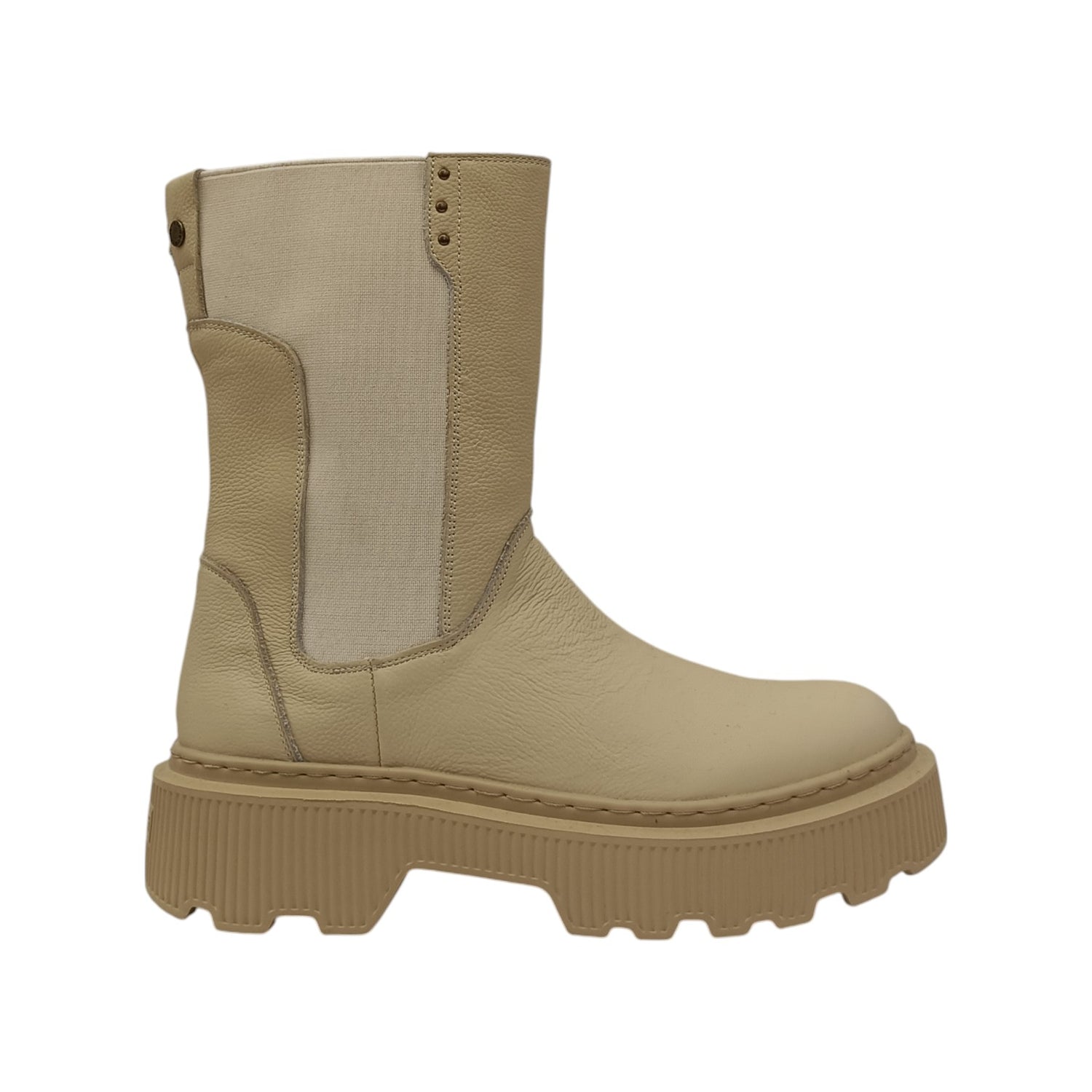 Janet&Janet Beatles Alto Donna in Pelle Beige con Platform