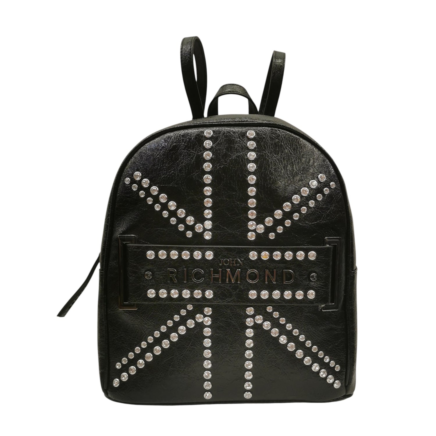 John Richmond Zaino Donna in Ecopelle Lucida Nera con Borchie Argento