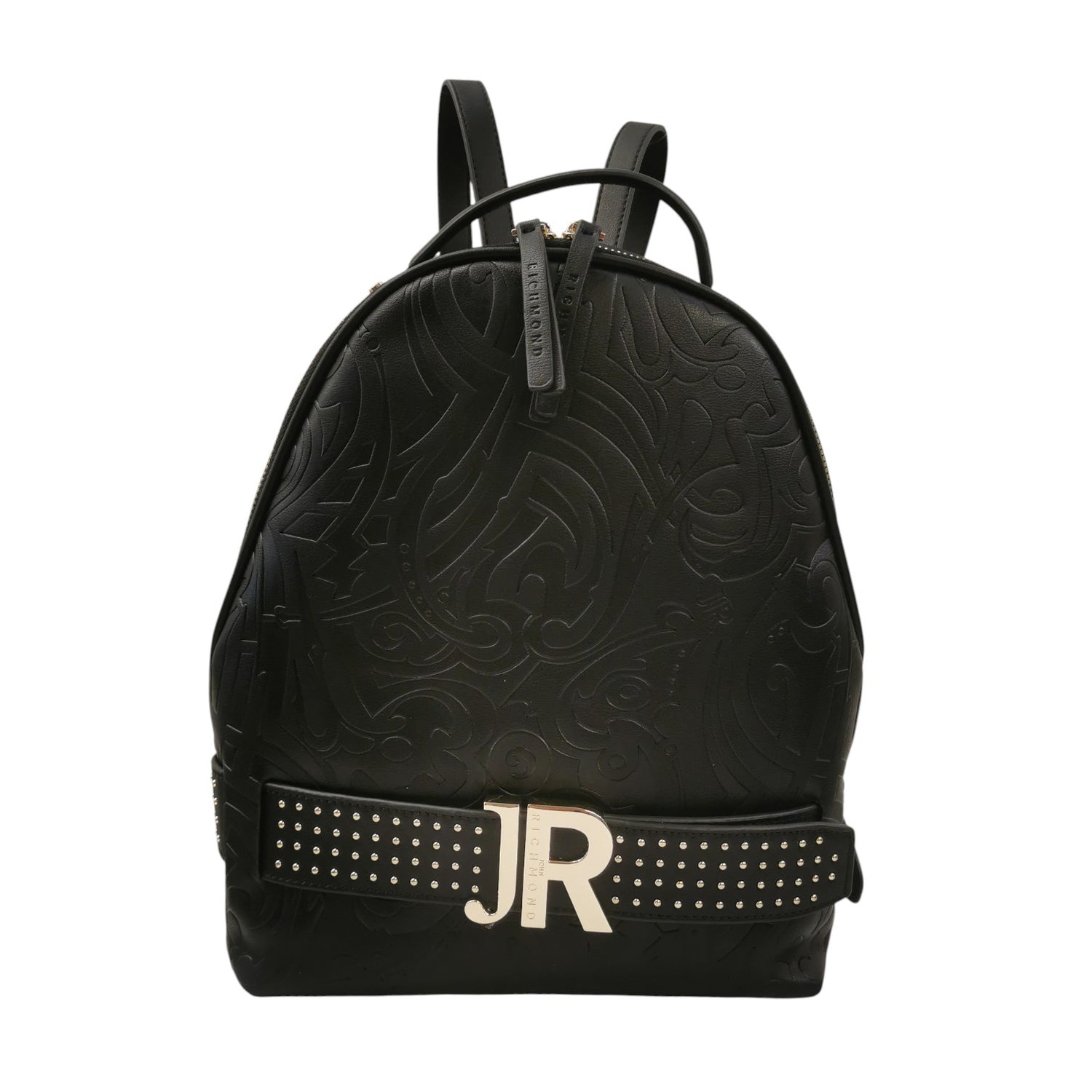 John Richmond Zaino Donna in Ecopelle Nero Oro con Motivi