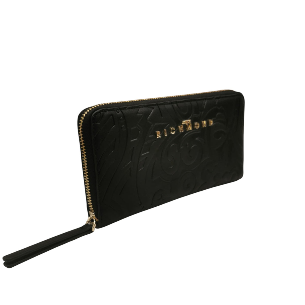 John Richmond Portafoglio Donna in Pelle Nero Oro con Motivo
