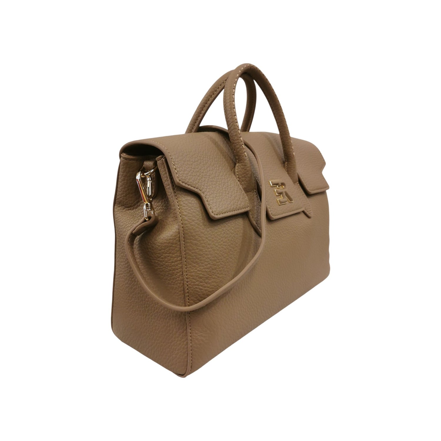 Ermanno Scervino Borsa a Mano Donna in Ecopelle Martellata Cammello con Tracolla